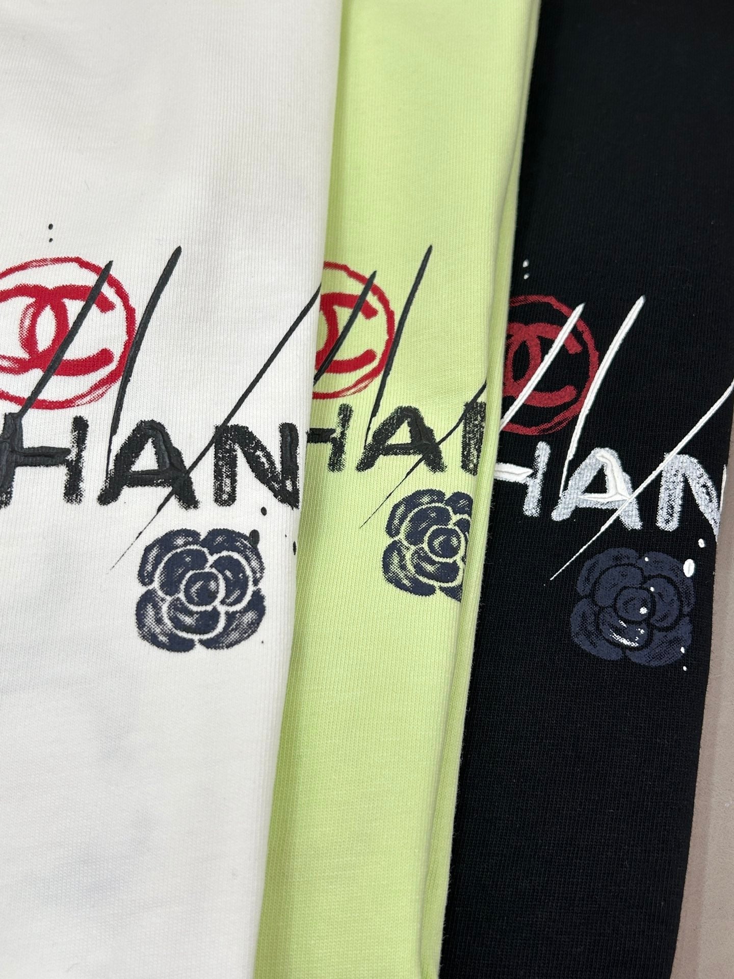 Chanel 2026 T-shirt Black White Green Cotton