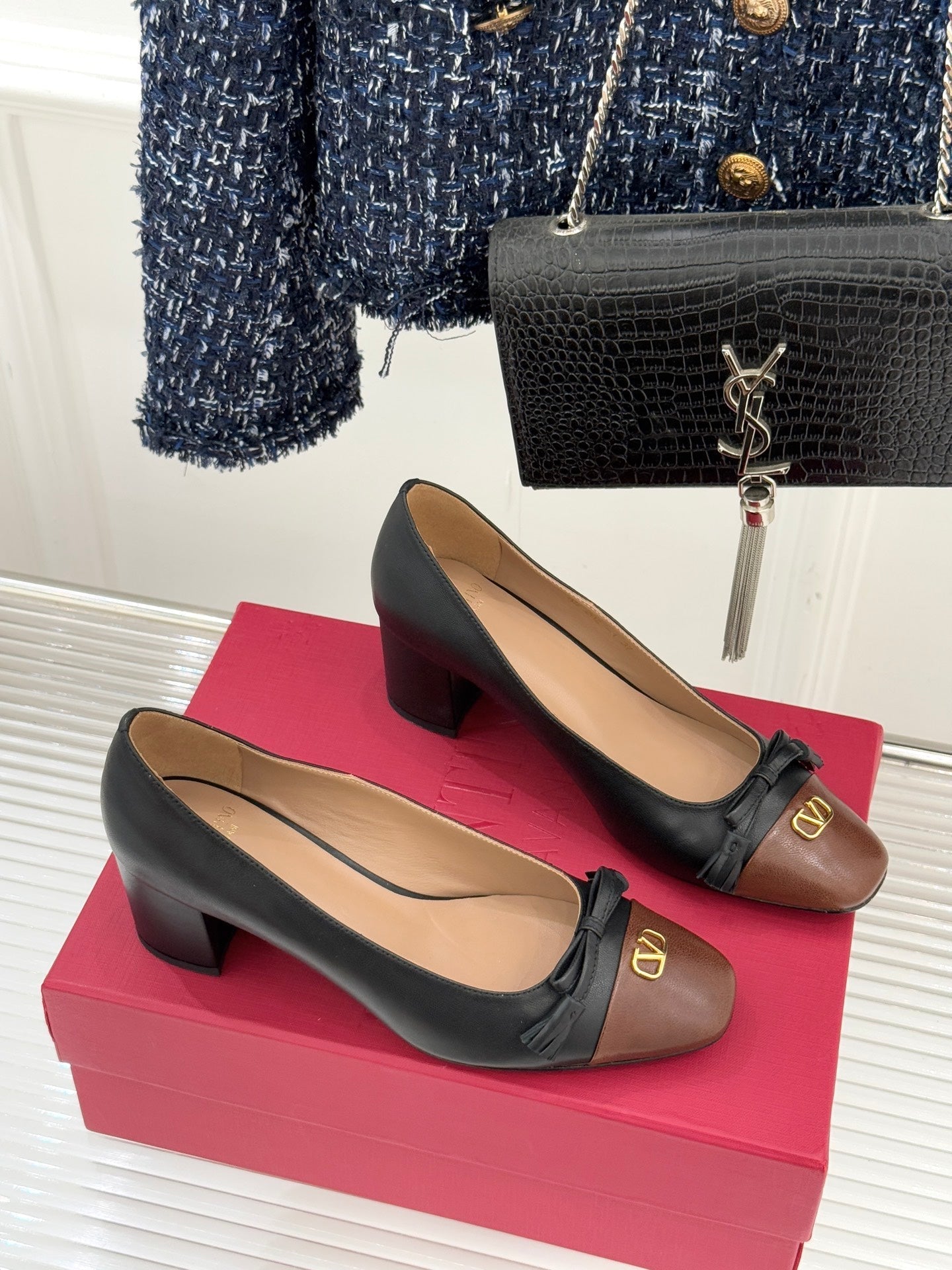 VT 26s High Heel Pump 65 Sheepskin Gold Buckle 702248