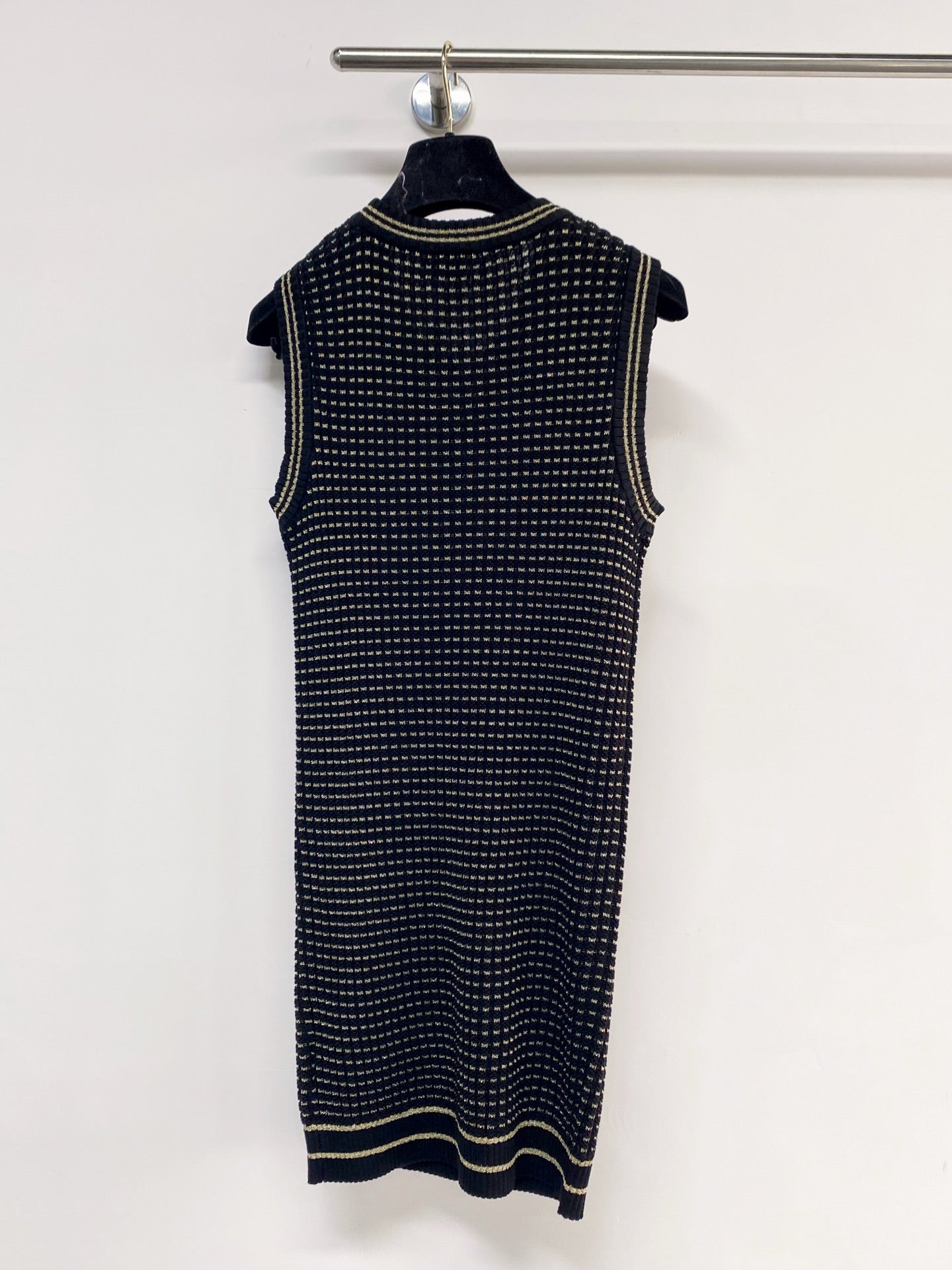 Chanel 2026 Knit Vest Dress Cream and Navy Blue Tencel Nylon