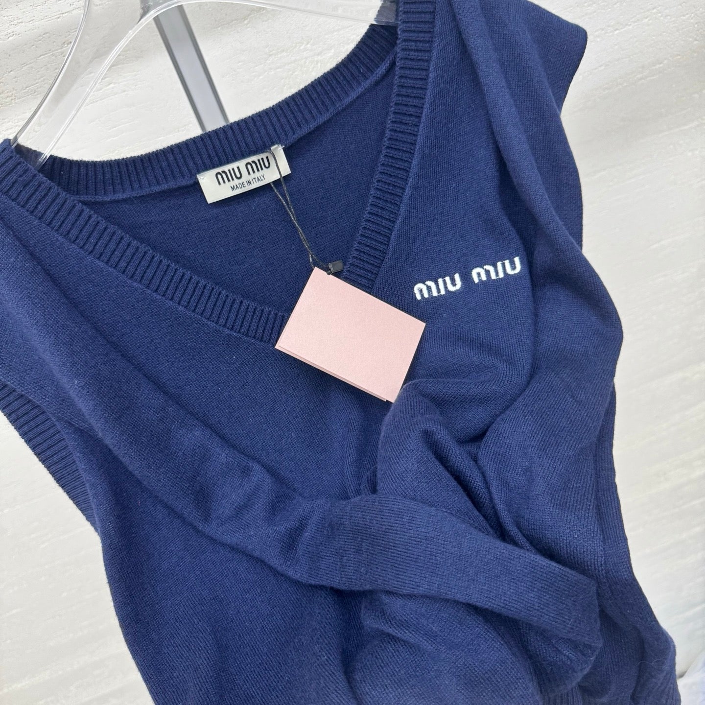 Miumiu 2026 Vest With Scarf Gray Blue Red Wool Cashmere 356954