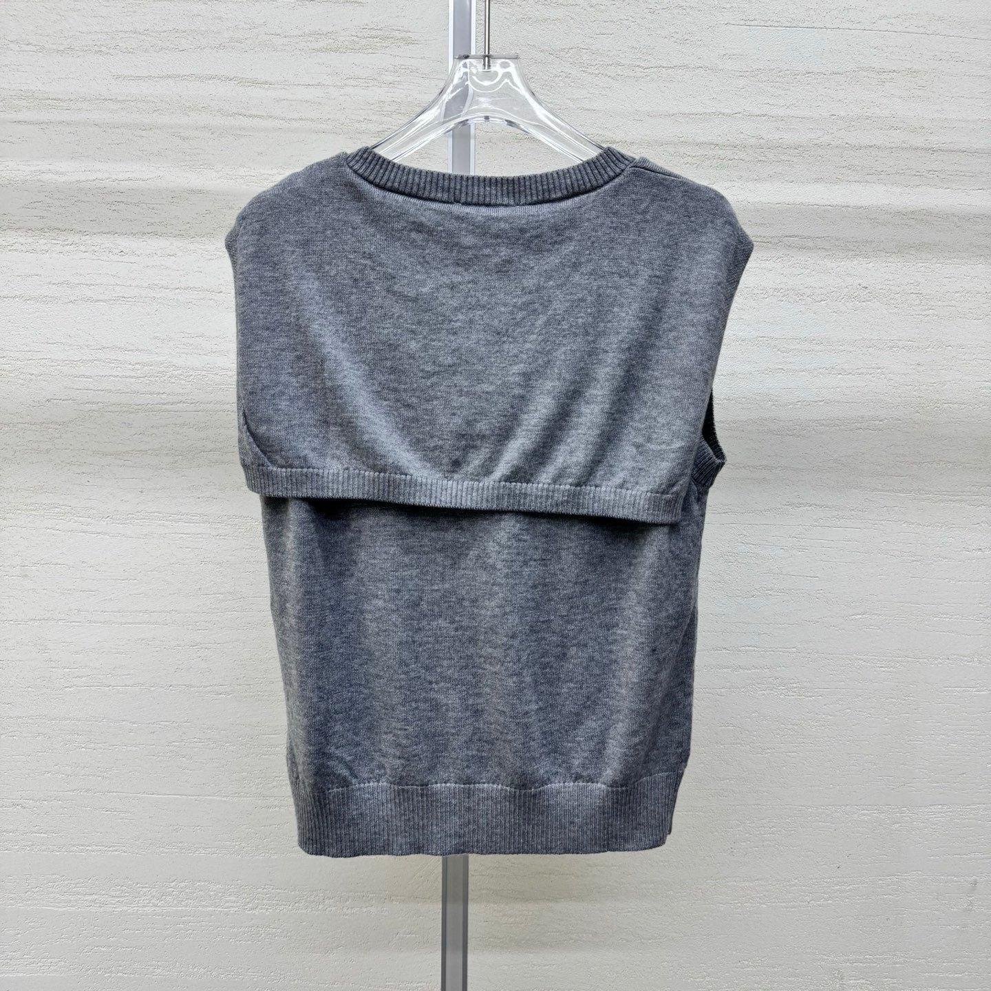 Miumiu 2026 Vest With Scarf Gray Blue Red Wool Cashmere 356954