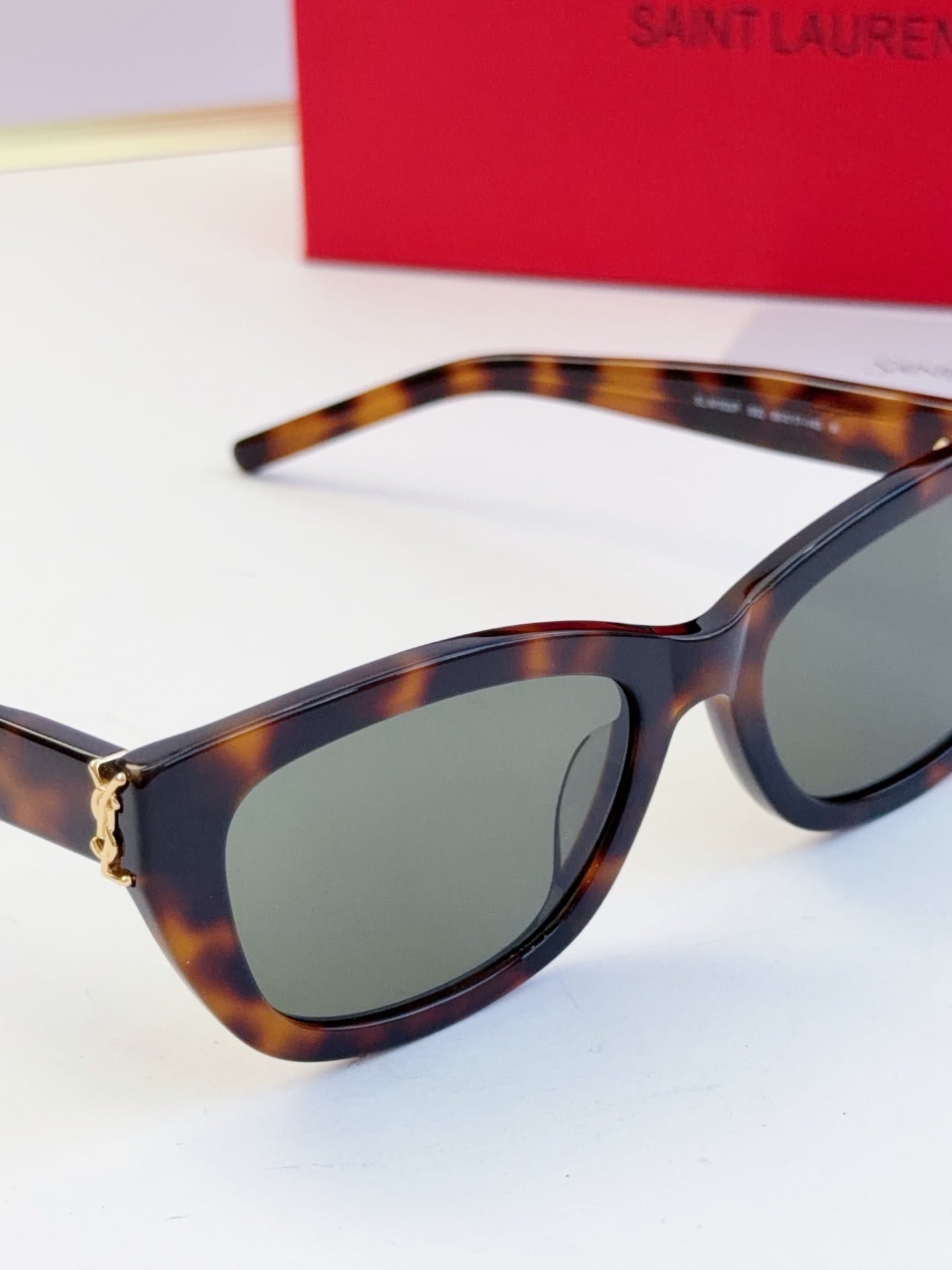 Saint Laurent 2026 SL M153 Sunglasses Havana Frame And Green Lenses Acetate