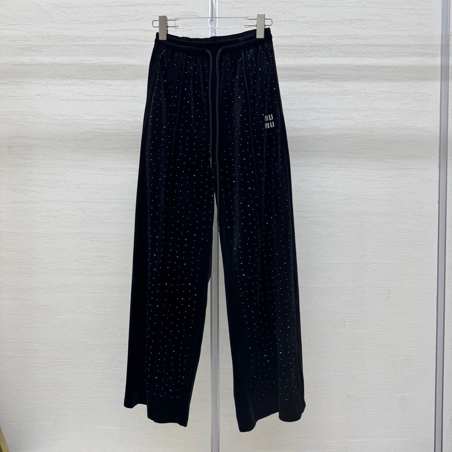 Miumiu 2026 Pants with Rhinestone Embroidery Silk Viscose 356809