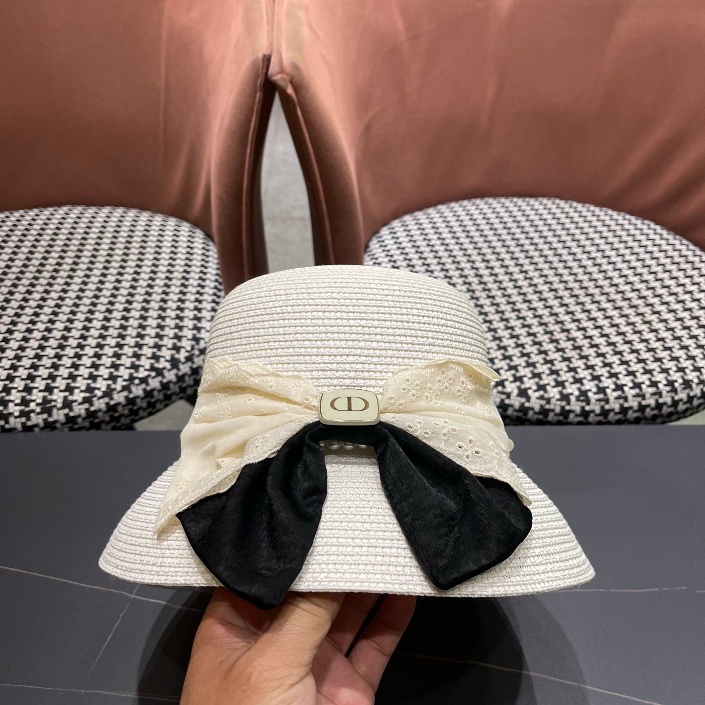 Dior Bow Pearl Hat 220997