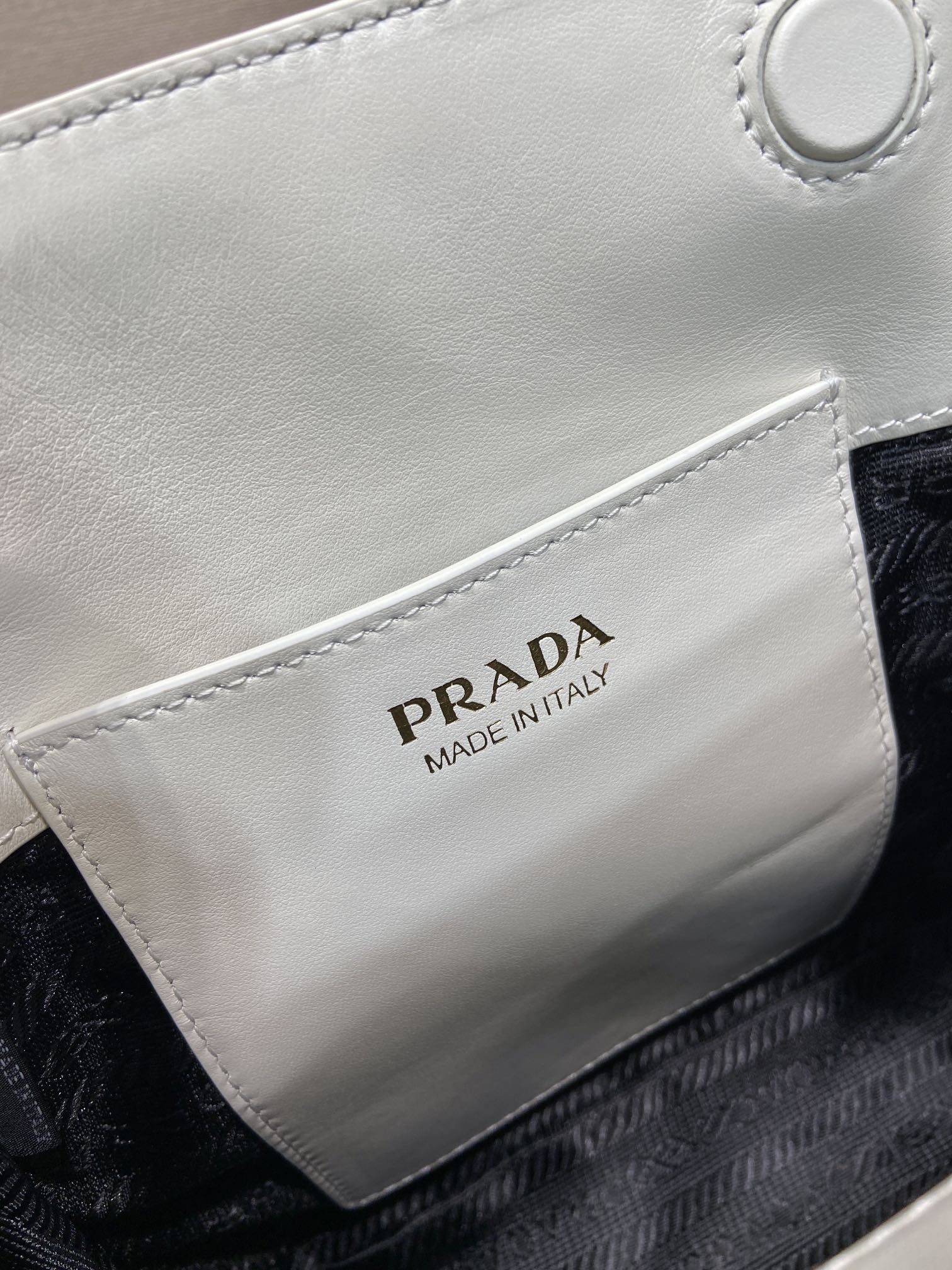 Prada 2026 Carry Bag 21cm Black White Brown Calfskin 351841