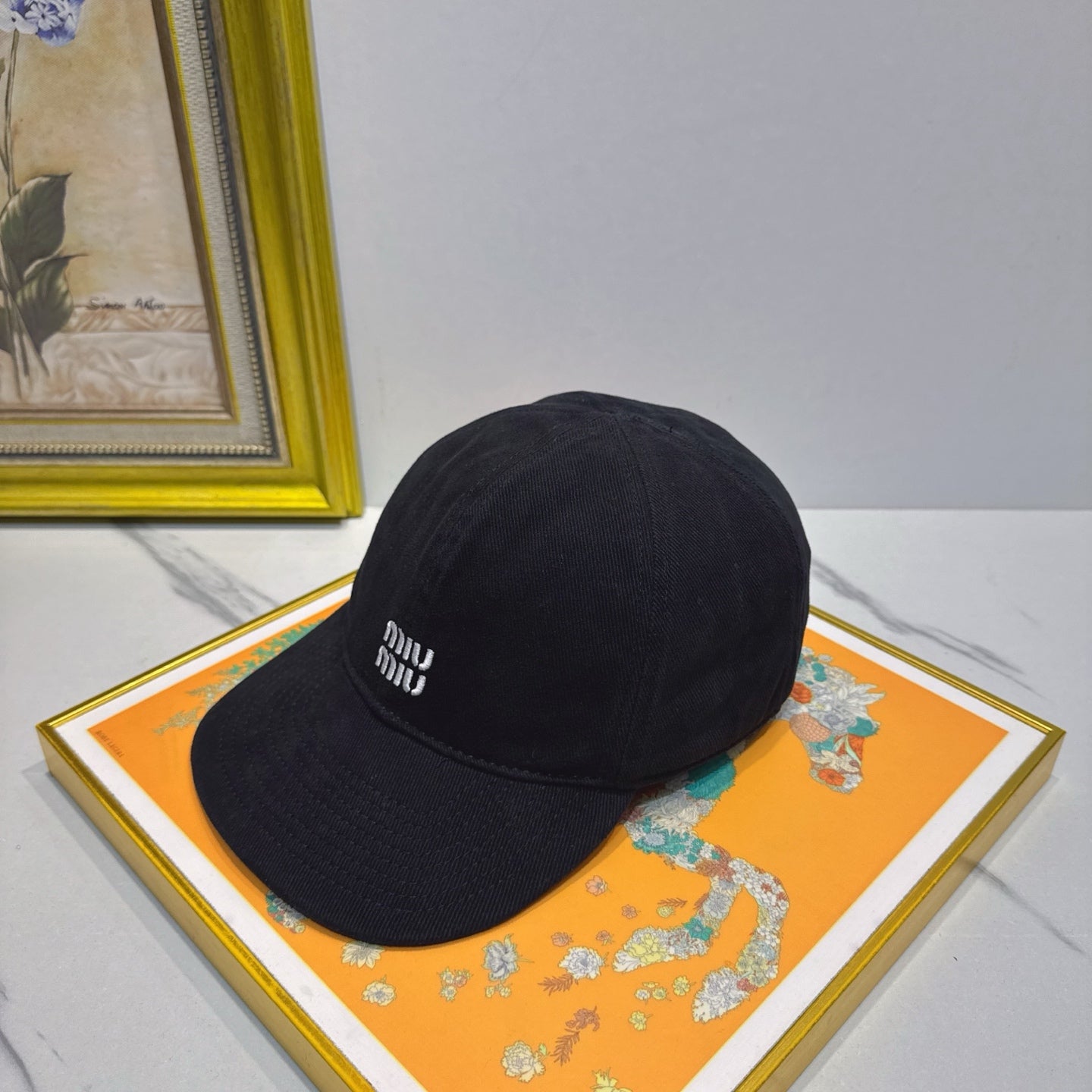 Miumiu Logo Cotton Hat 195889