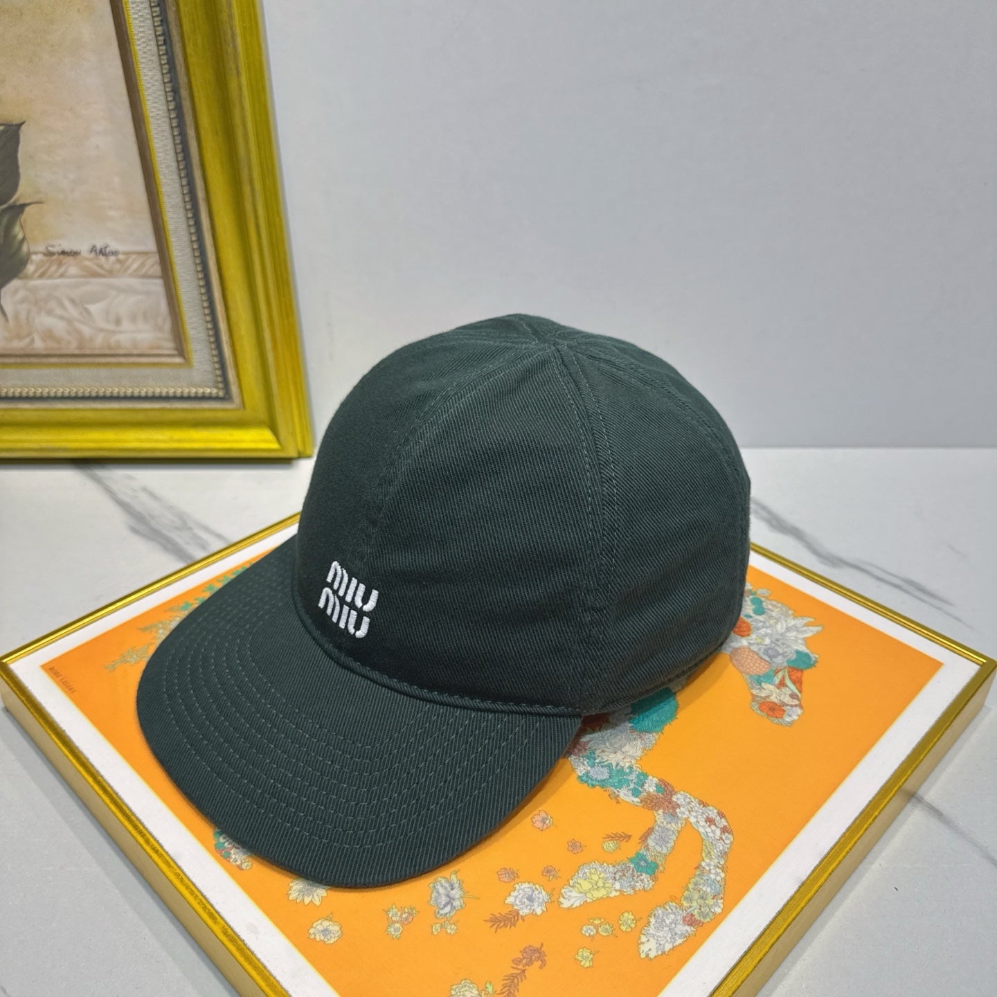 Miumiu Logo Cotton Hat 195889