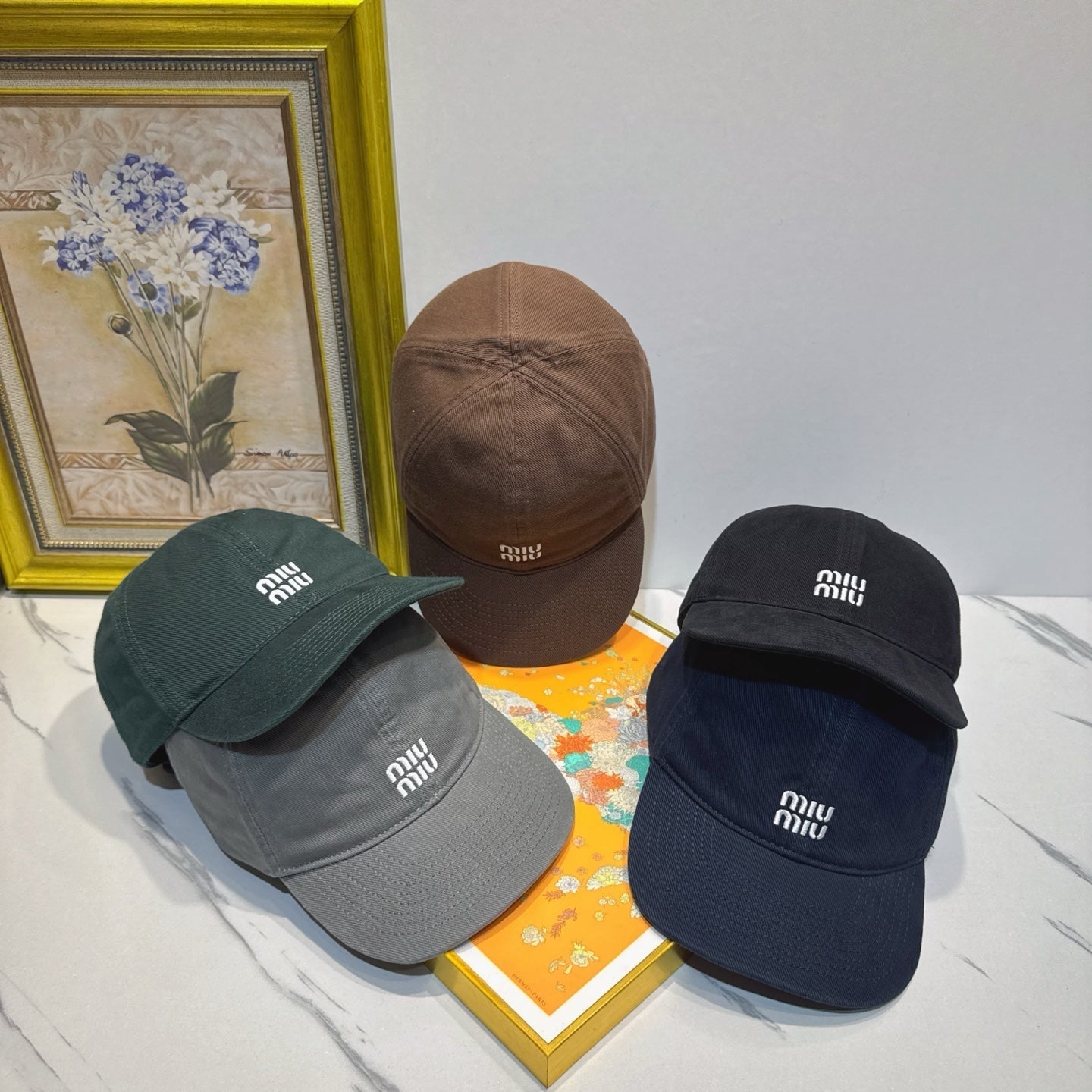 Miumiu Logo Cotton Hat 195889