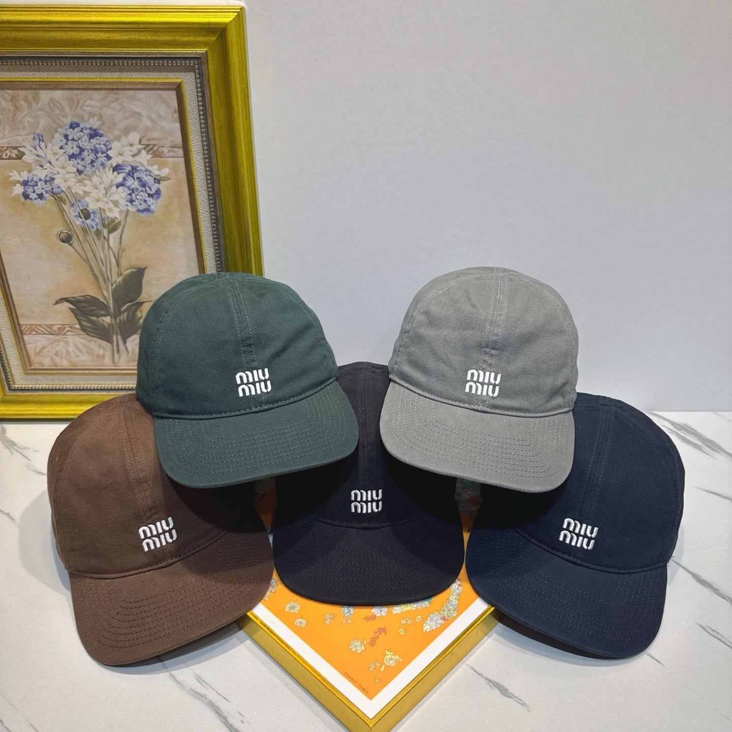 Miumiu Logo Cotton Hat 195889