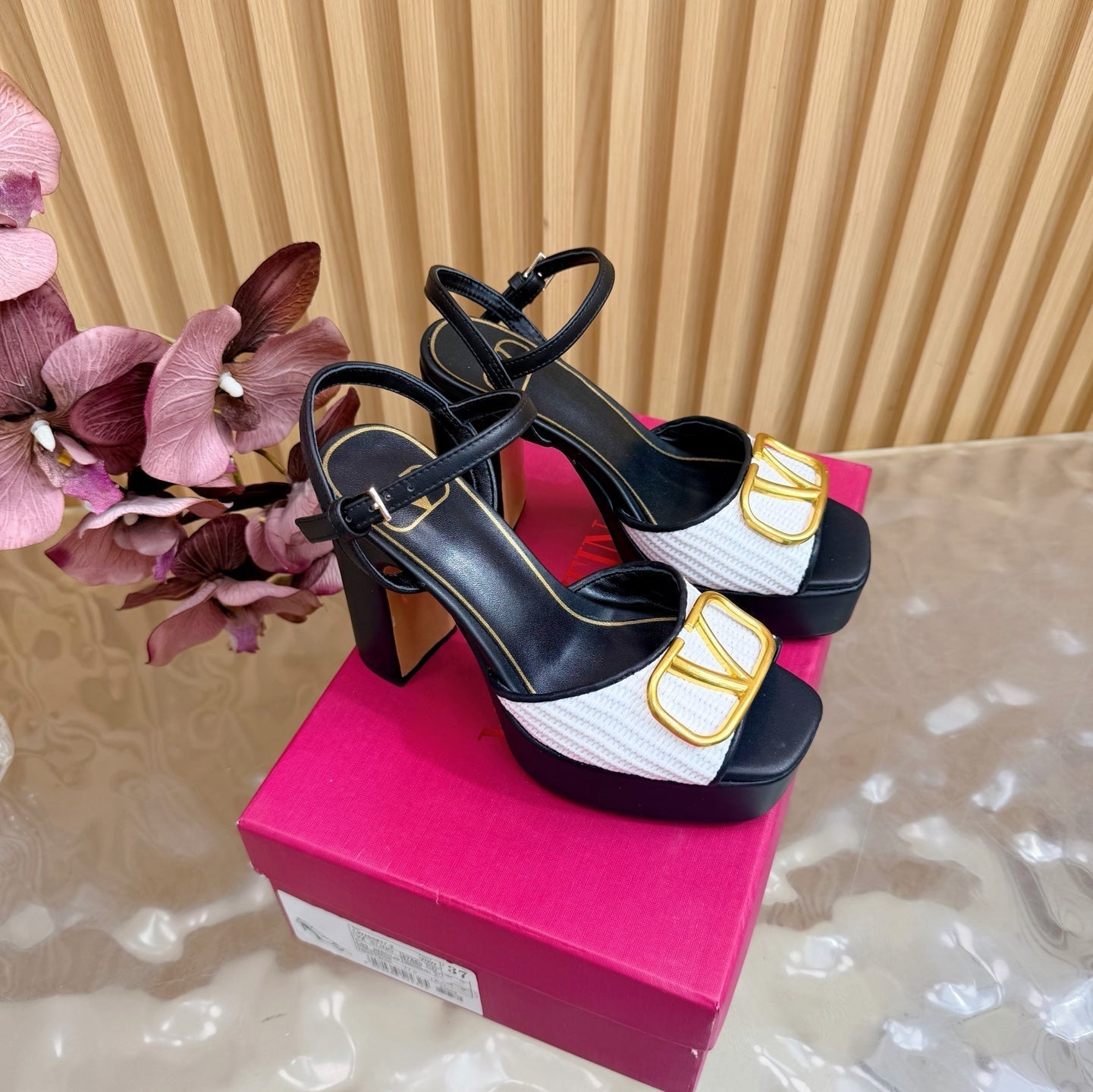 VT 26s Platform Sandals 110 Woven Fabric Cowhide 702268