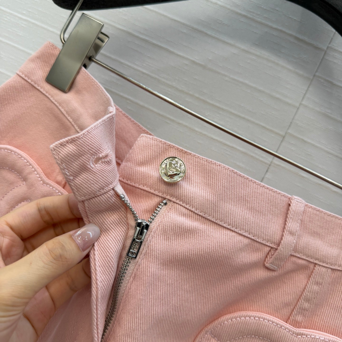 Chanel 2026 Elegant Heart-Shaped Double C Pocket Denim Set Pink Cotton 360887