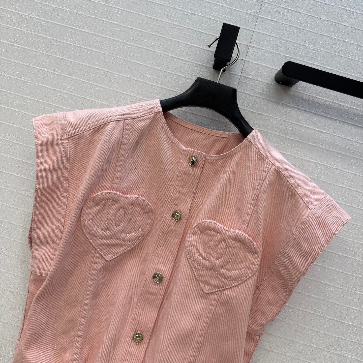 Chanel 2026 Elegant Heart-Shaped Double C Pocket Denim Set Pink Cotton 360887