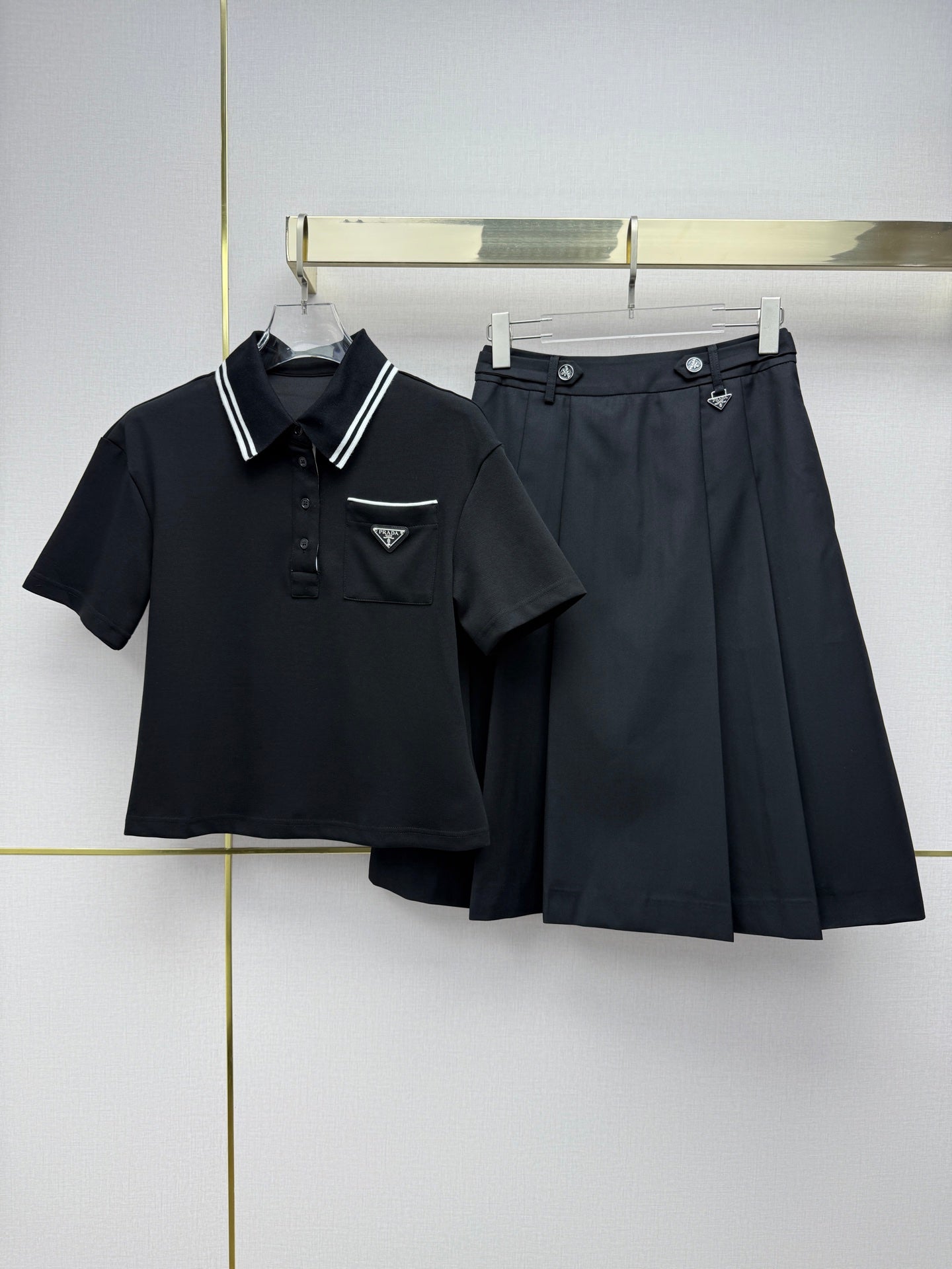 Prada 2026 Polo Shirt And Skirt Set Cotton 365048