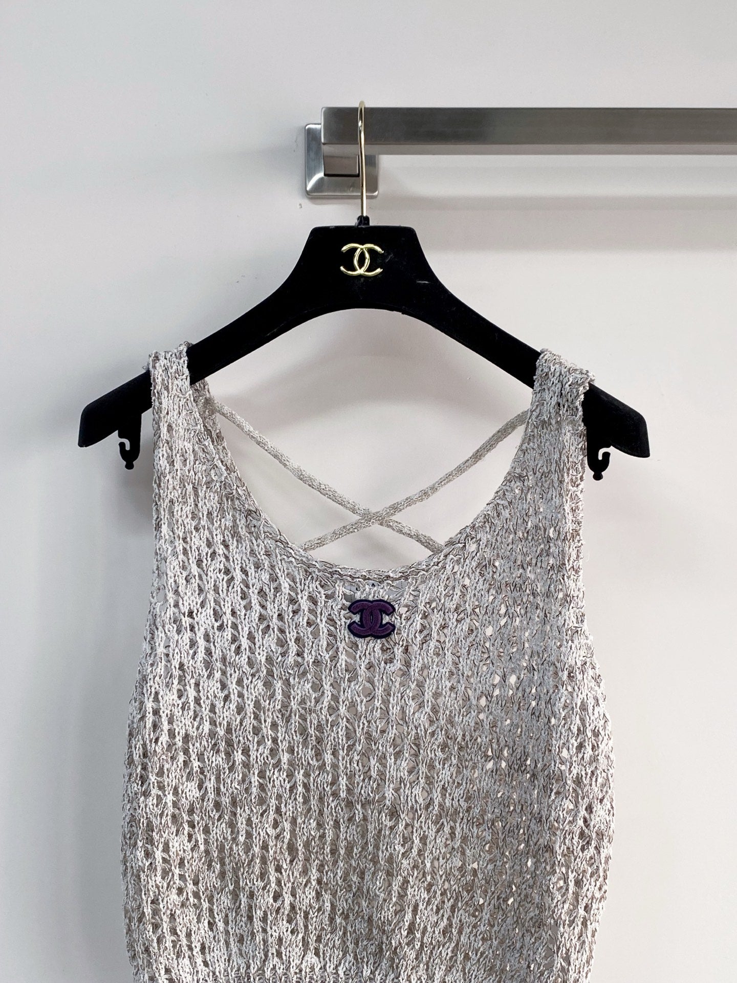 Chanel 2026 Vest Pink and Gray Wool Cashmere 166789