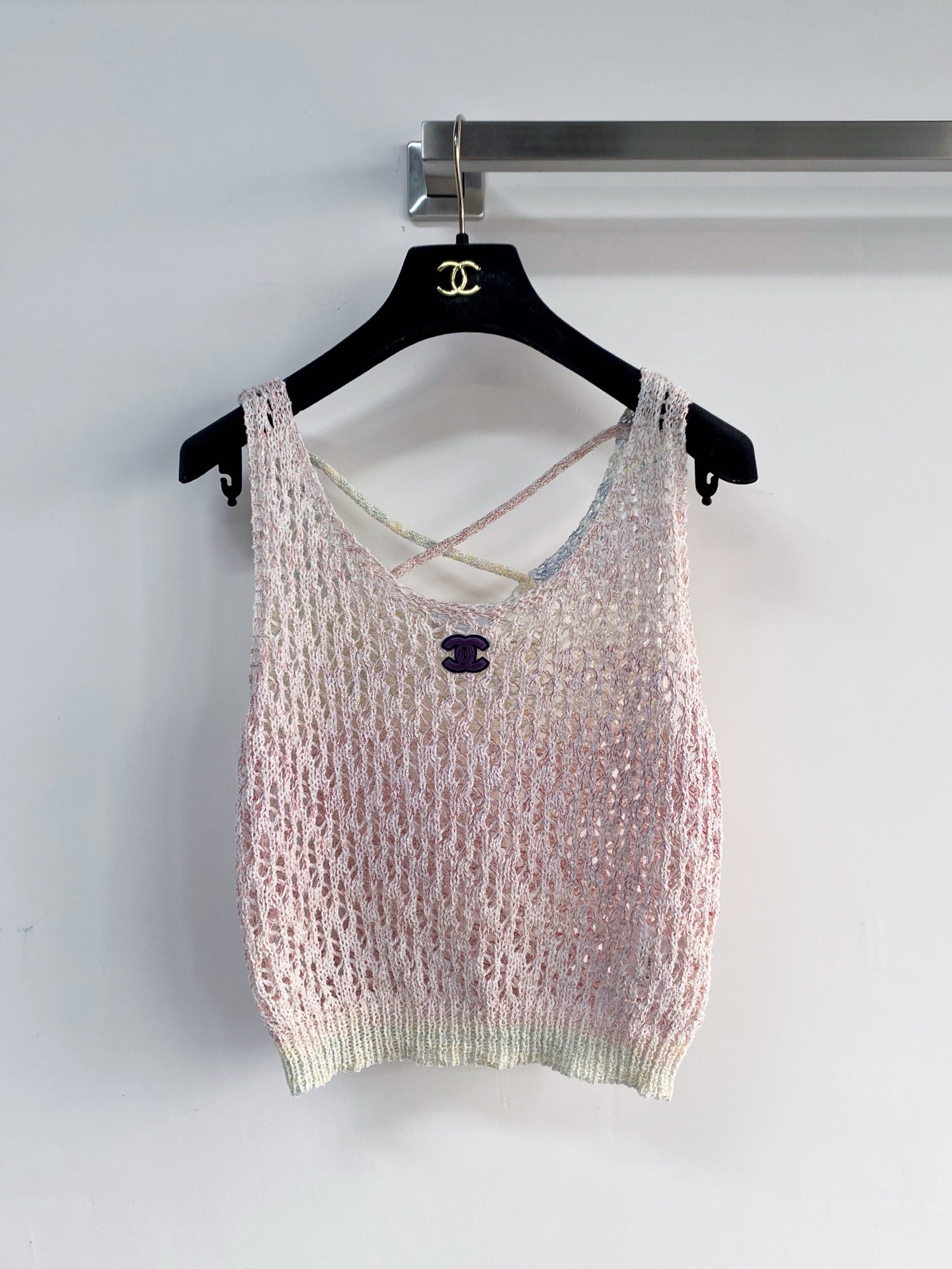 Chanel 2026 Vest Pink and Gray Wool Cashmere 166789