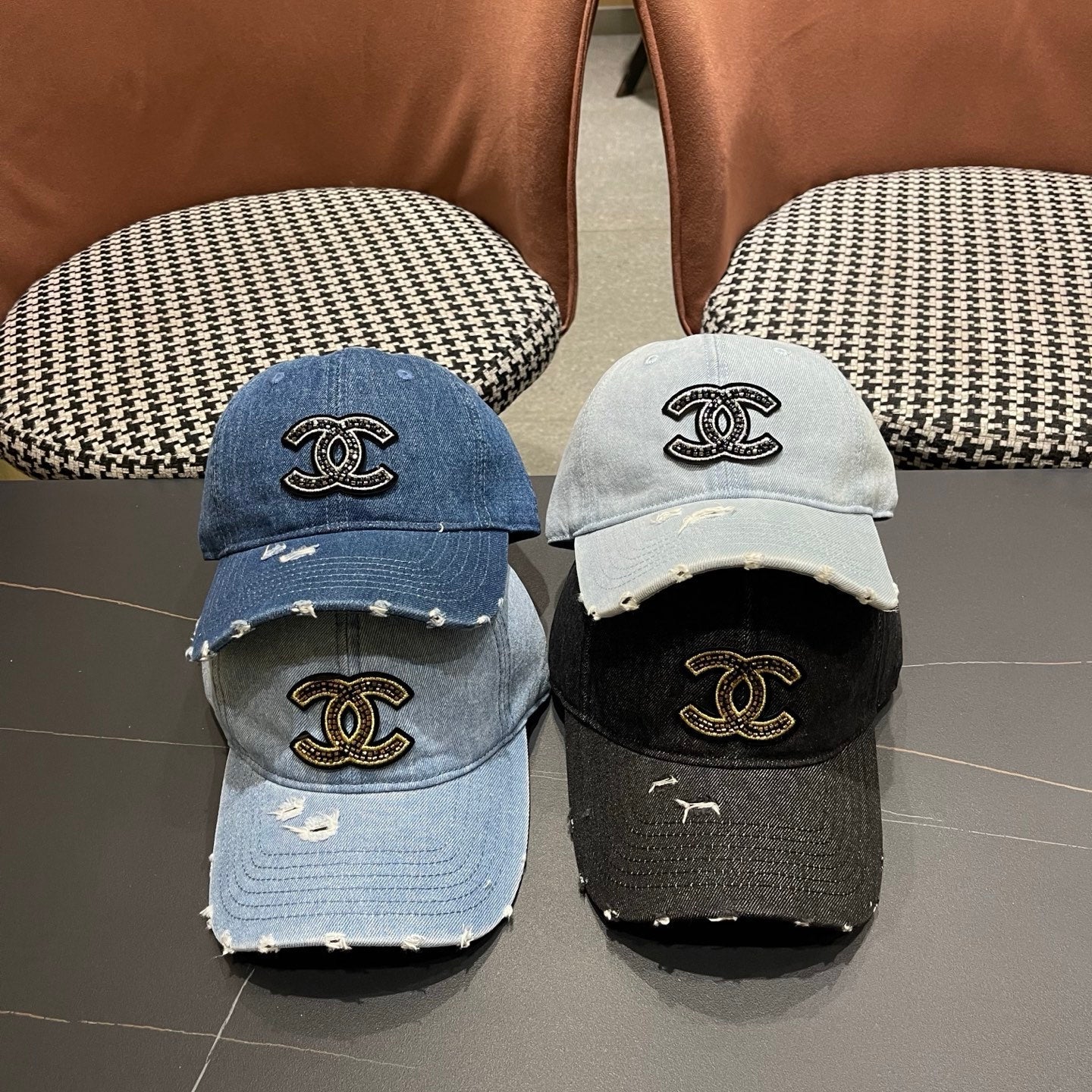 Chanel Denim Baseball Hat 211595