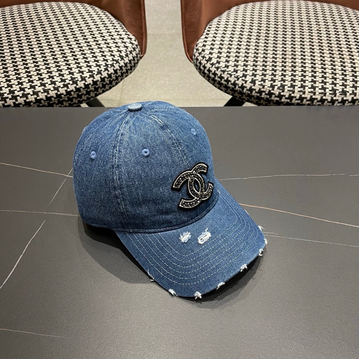 Chanel Denim Baseball Hat 211595