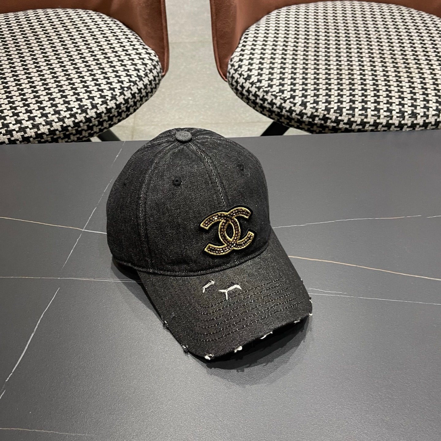 Chanel Denim Baseball Hat 211595