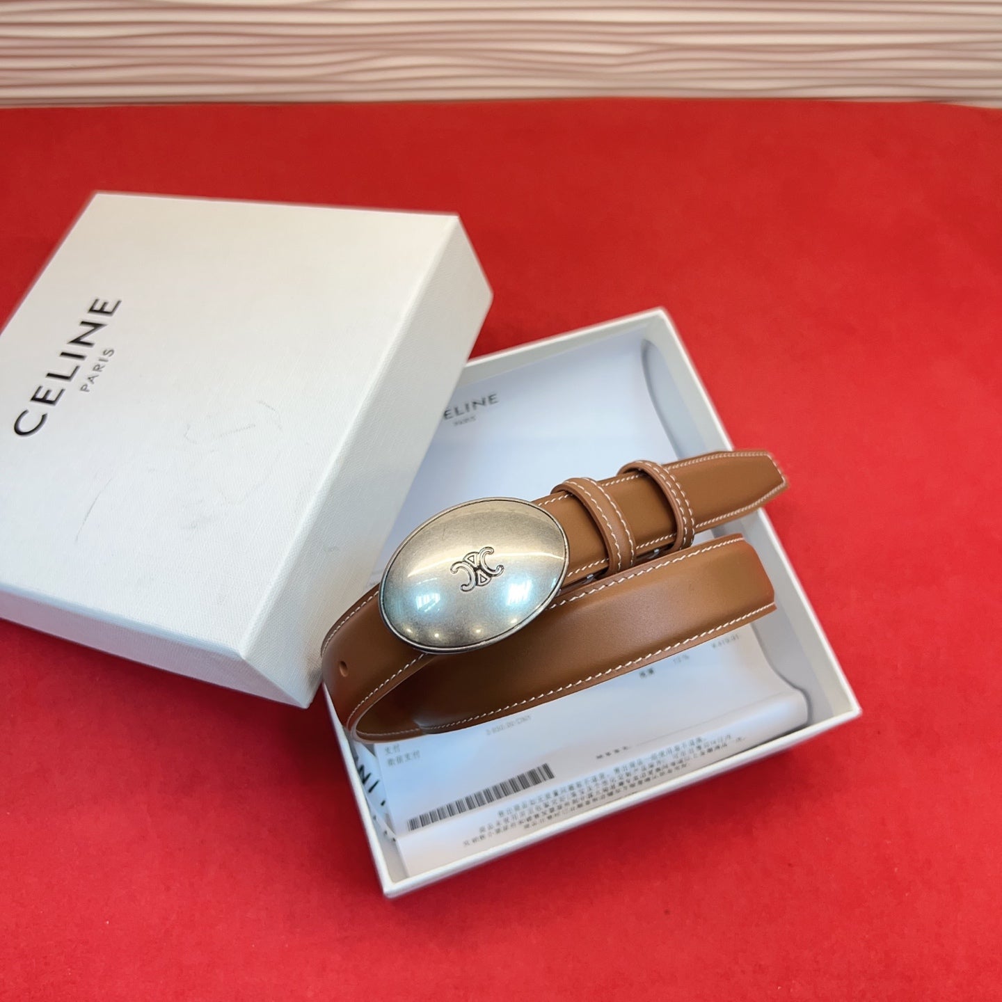 Celine 2026 Teen Triophe Belt 2.5cm Leather