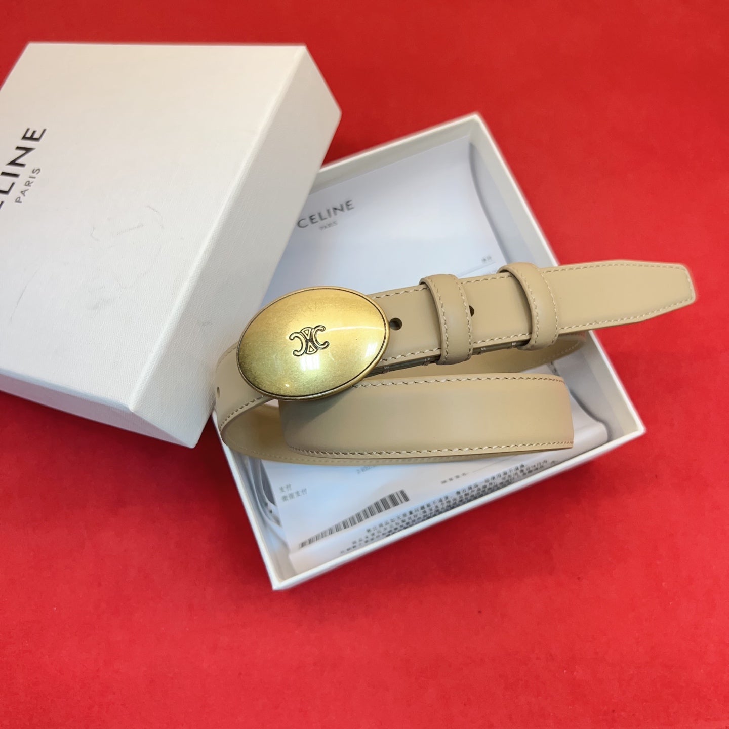 Celine 2026 Teen Triophe Belt 2.5cm Leather