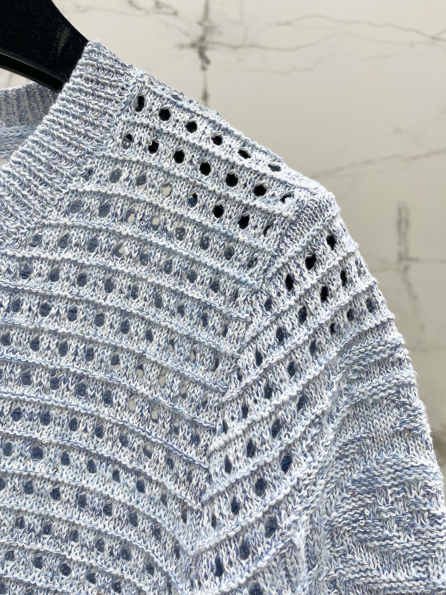 Chanel 2026 Hollow-Out Crew Neck Knit Short Sleeve Wool 178762