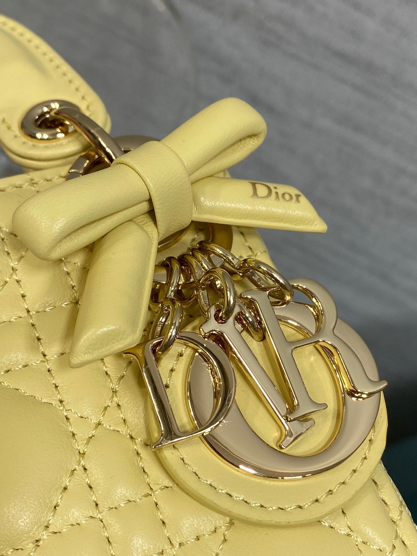Dior 2026 Bow Lady Dior Yellow Lambskin 286571