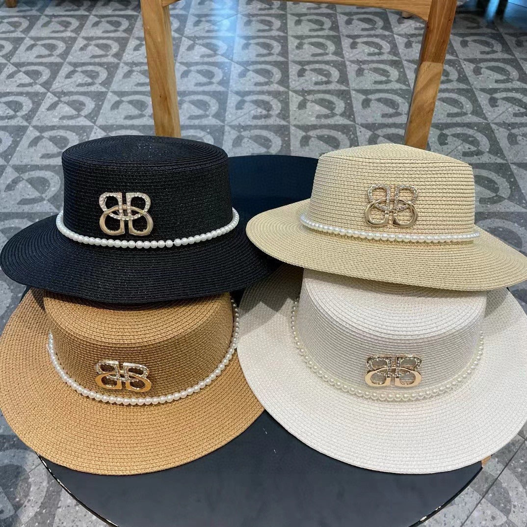 Balenciaga Logo Straw Hat 219086