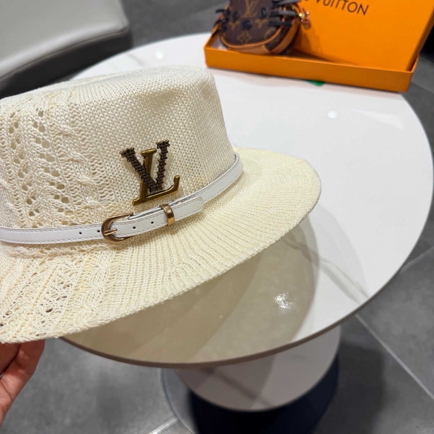Louis Vuitton  Hollow-Out Flat Top Knit Hat 219132
