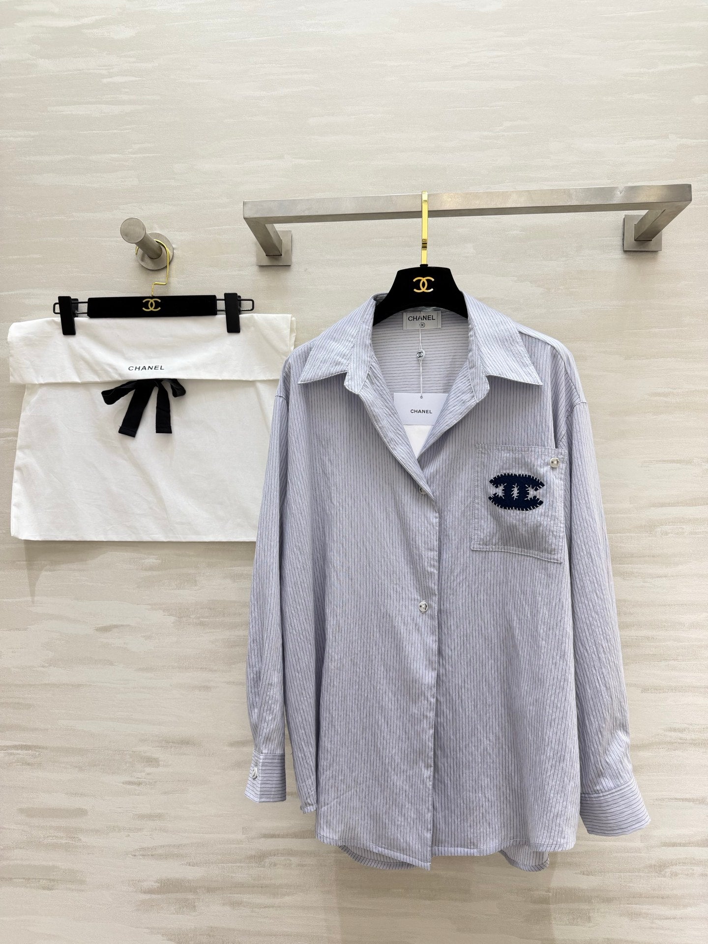 Chanel 2026 Striped Shirt Cotton 224355