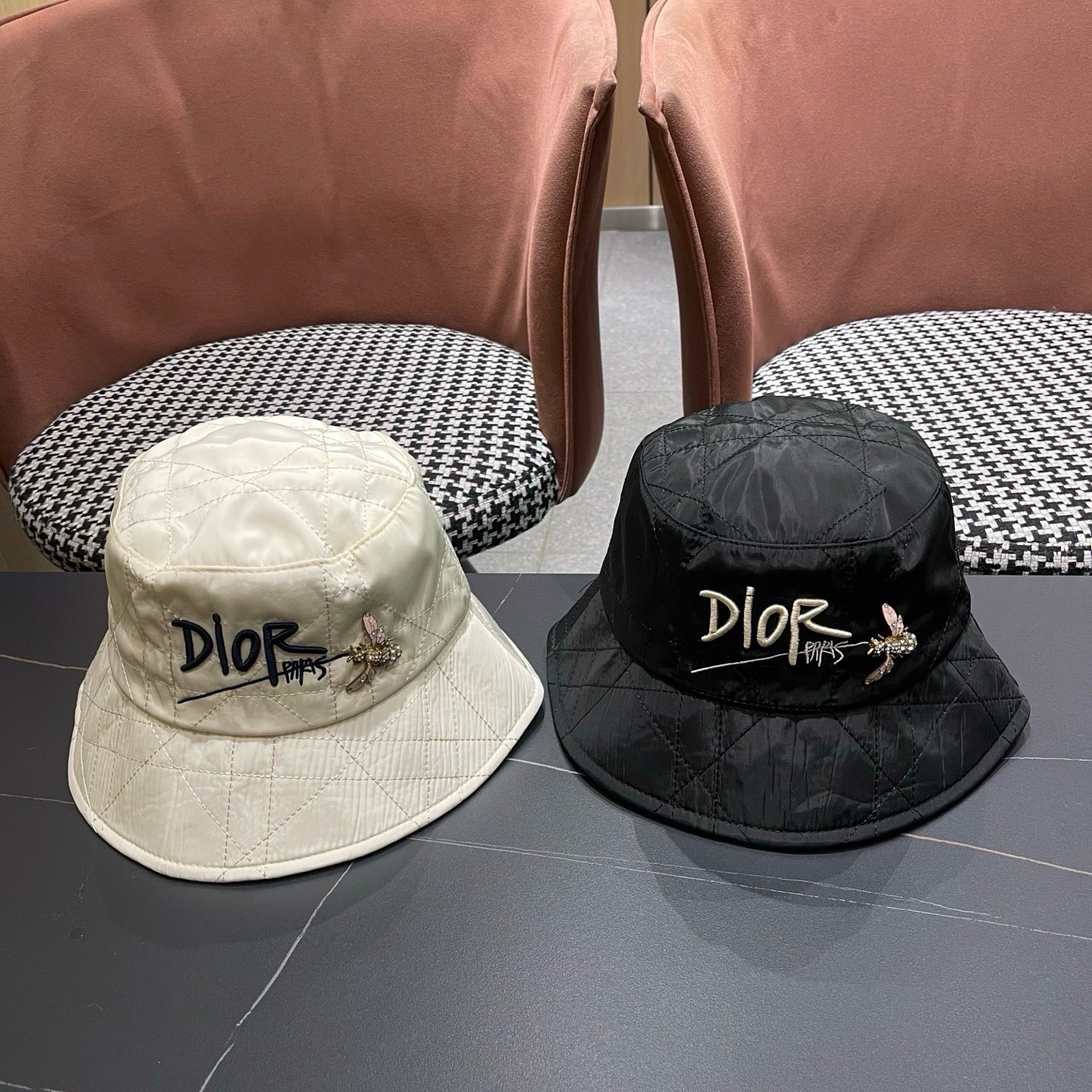 Dior Quilted Bucket Hat 221105