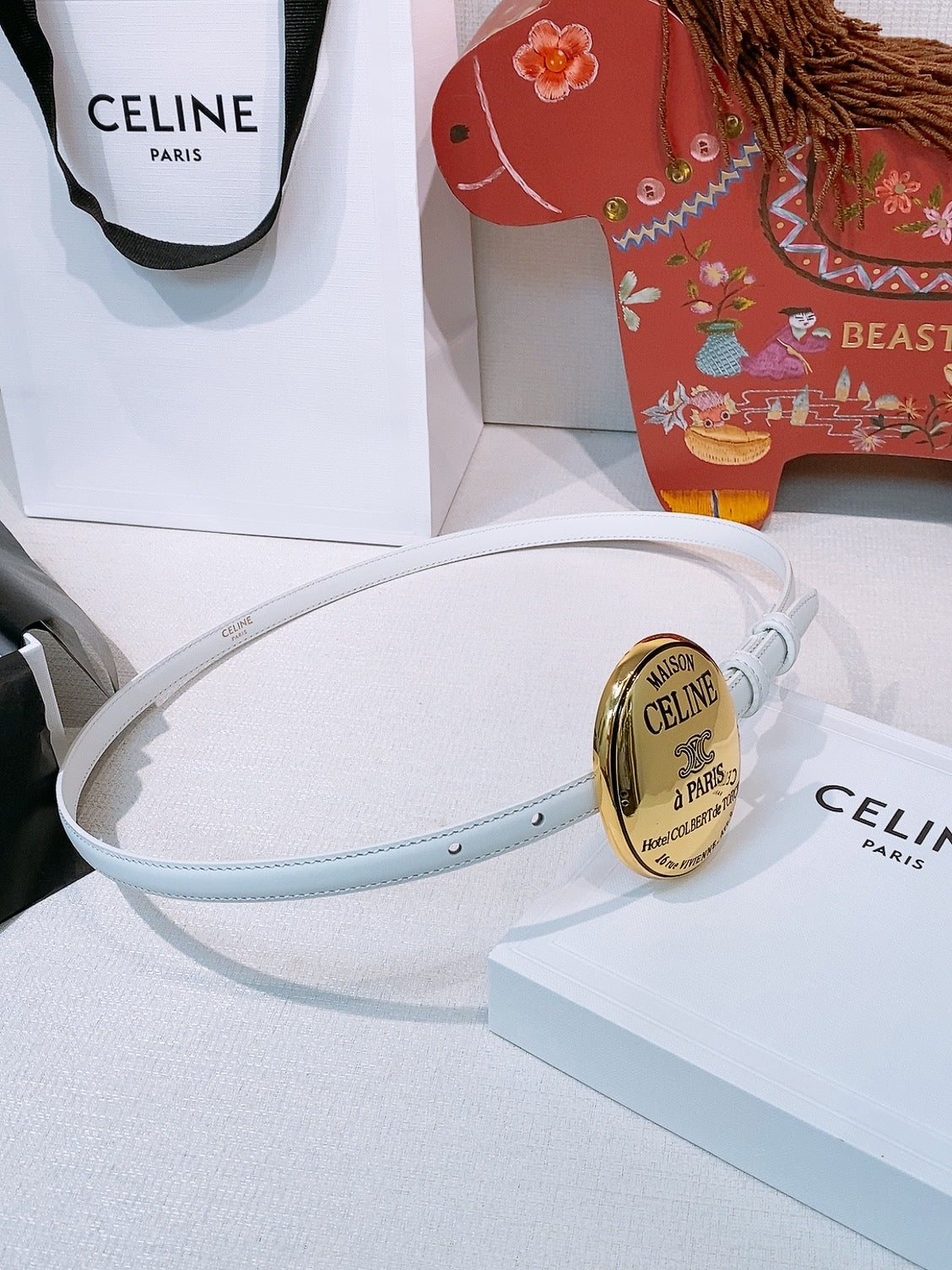 Celine Maison Belt 13mm Taurillon Leather