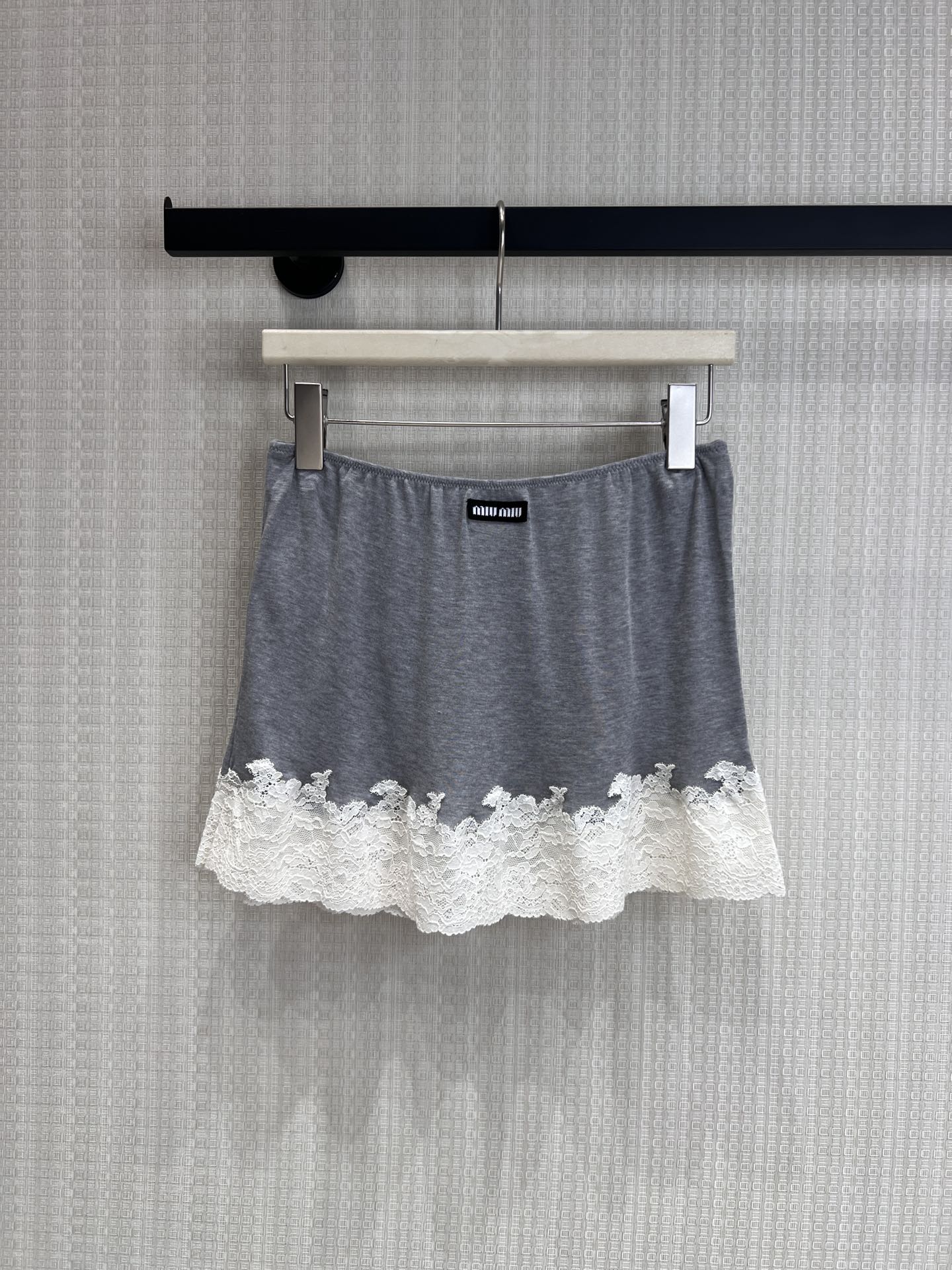 Miumiu 2026 Lace Set Grey White Cotton