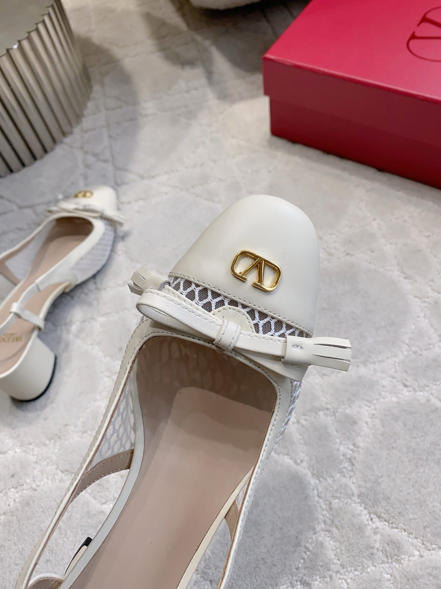 VT 26s Bow-tie Slingback 55 Mesh Calfskin