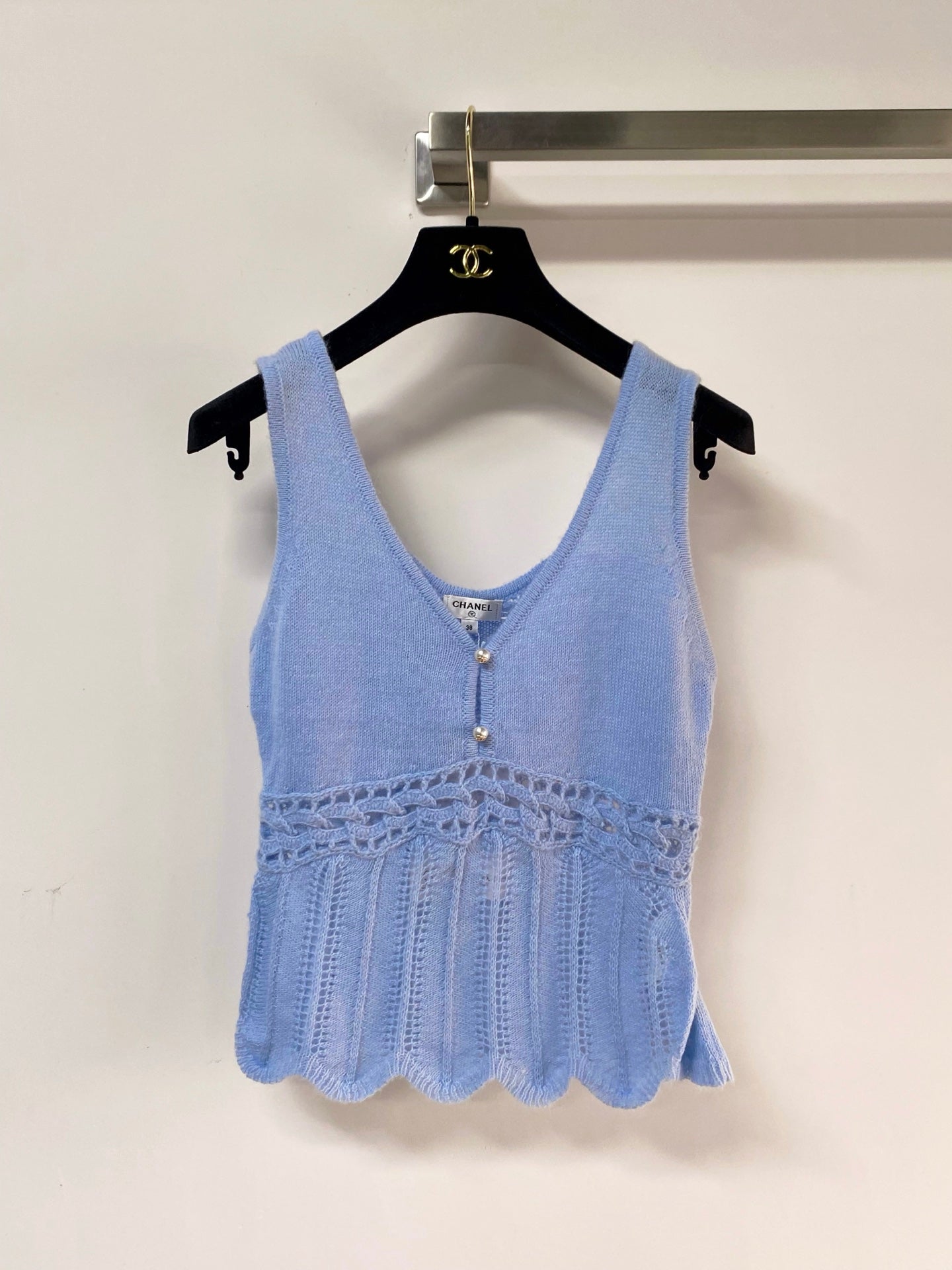Chanel 2026 Openwork Knit Vest Polyamide Wool 366059