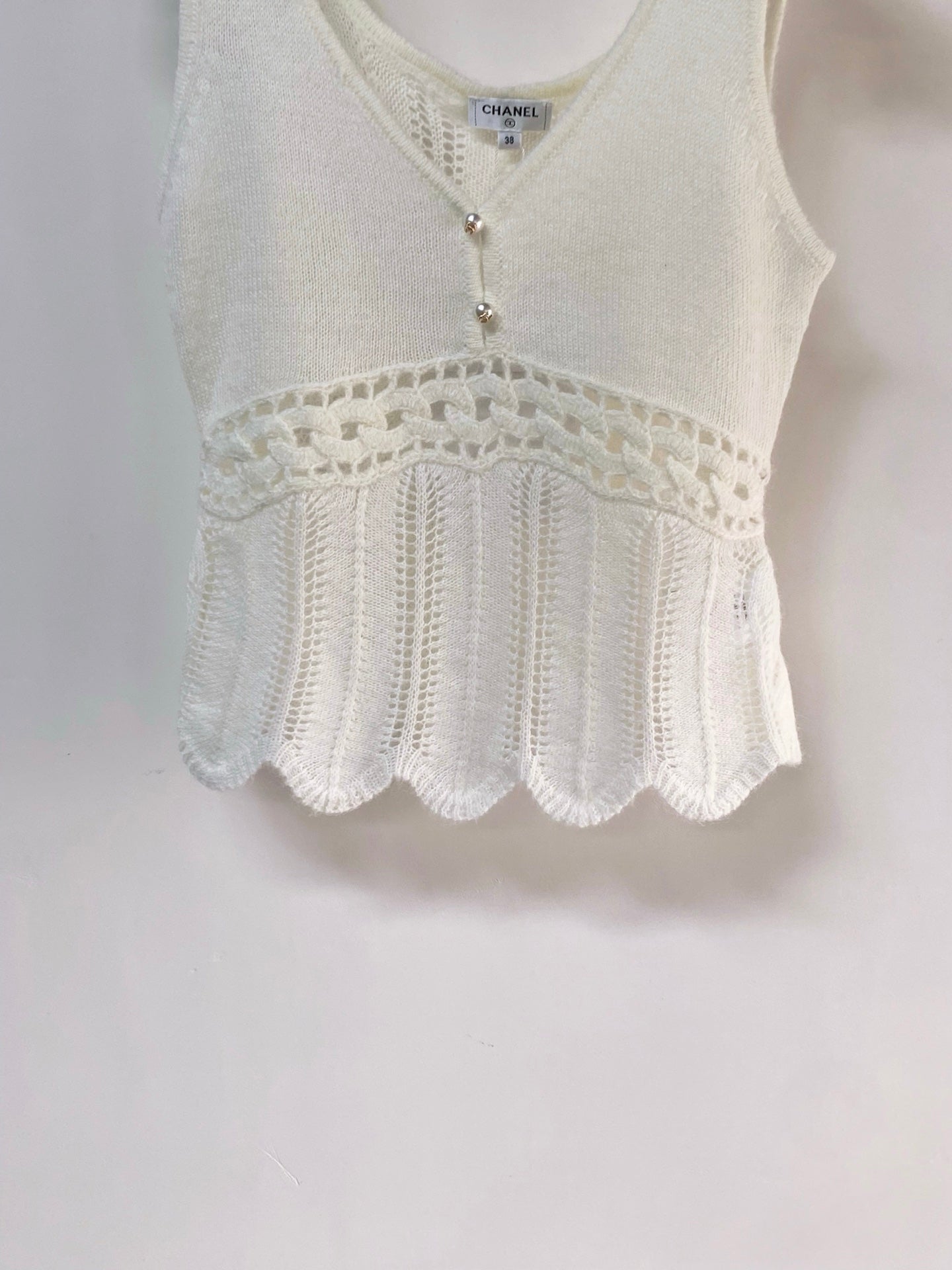 Chanel 2026 Openwork Knit Vest Polyamide Wool 366059