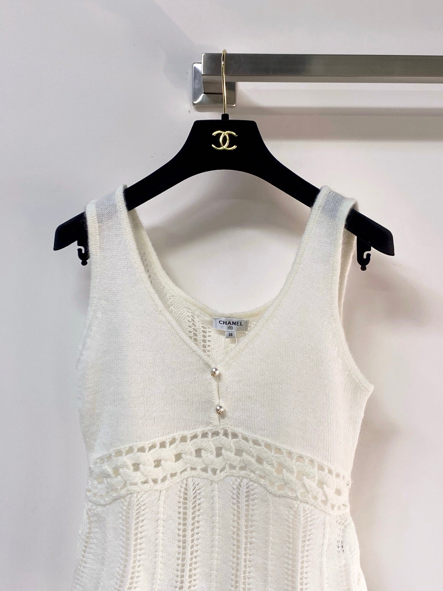 Chanel 2026 Openwork Knit Vest Polyamide Wool 366059
