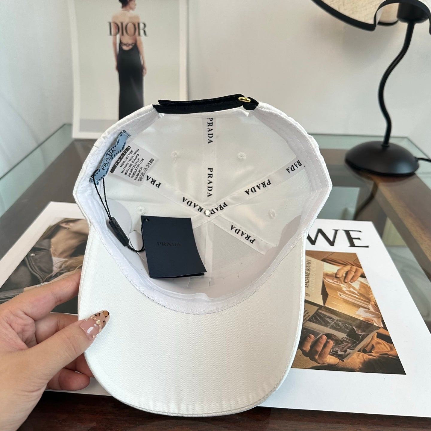 Prada Classic Triangle Logo Baseball Cap Cotton 262253
