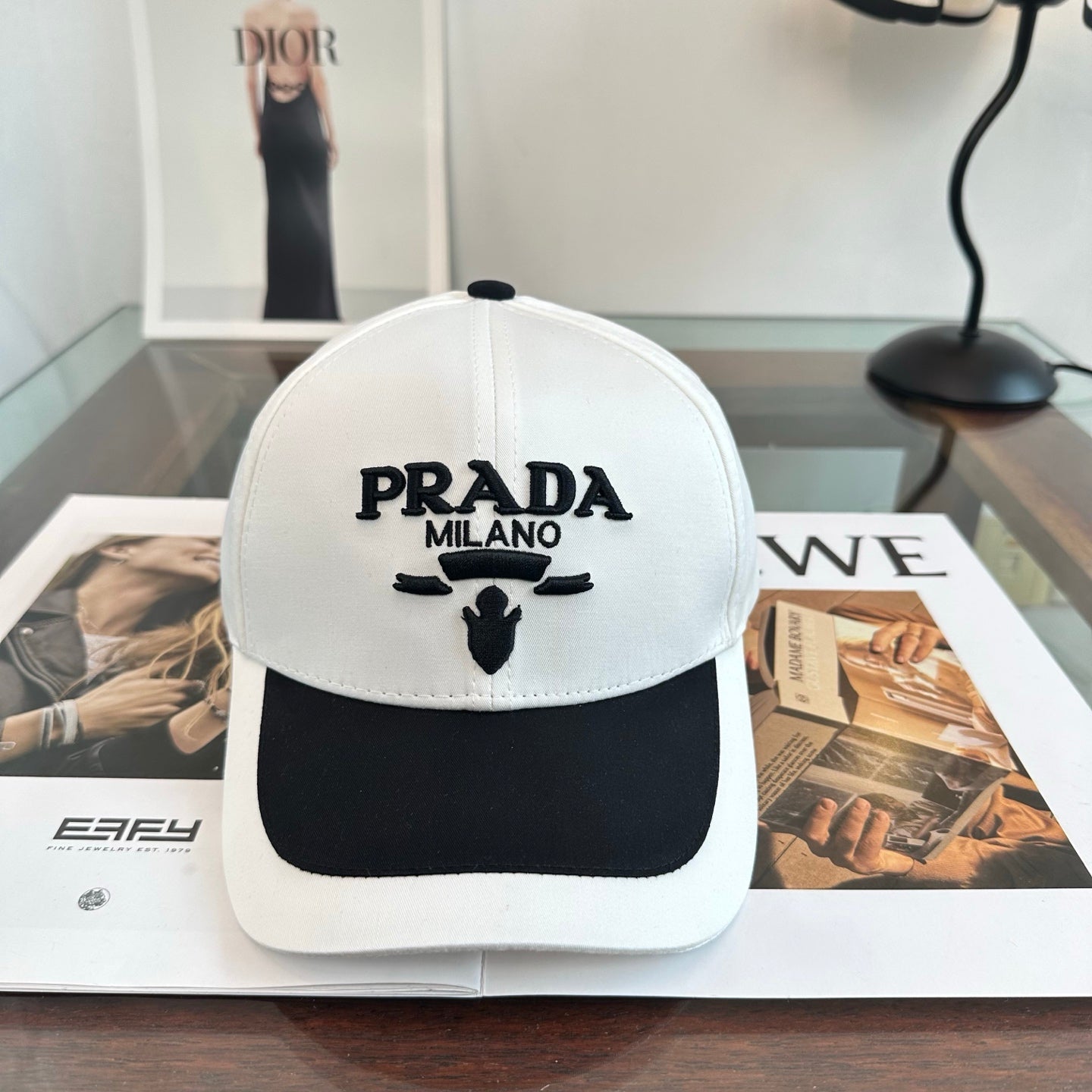 Prada Classic Triangle Logo Baseball Cap Cotton 262253