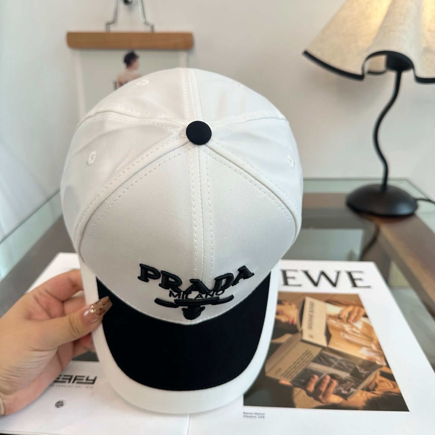Prada Classic Triangle Logo Baseball Cap Cotton 262253