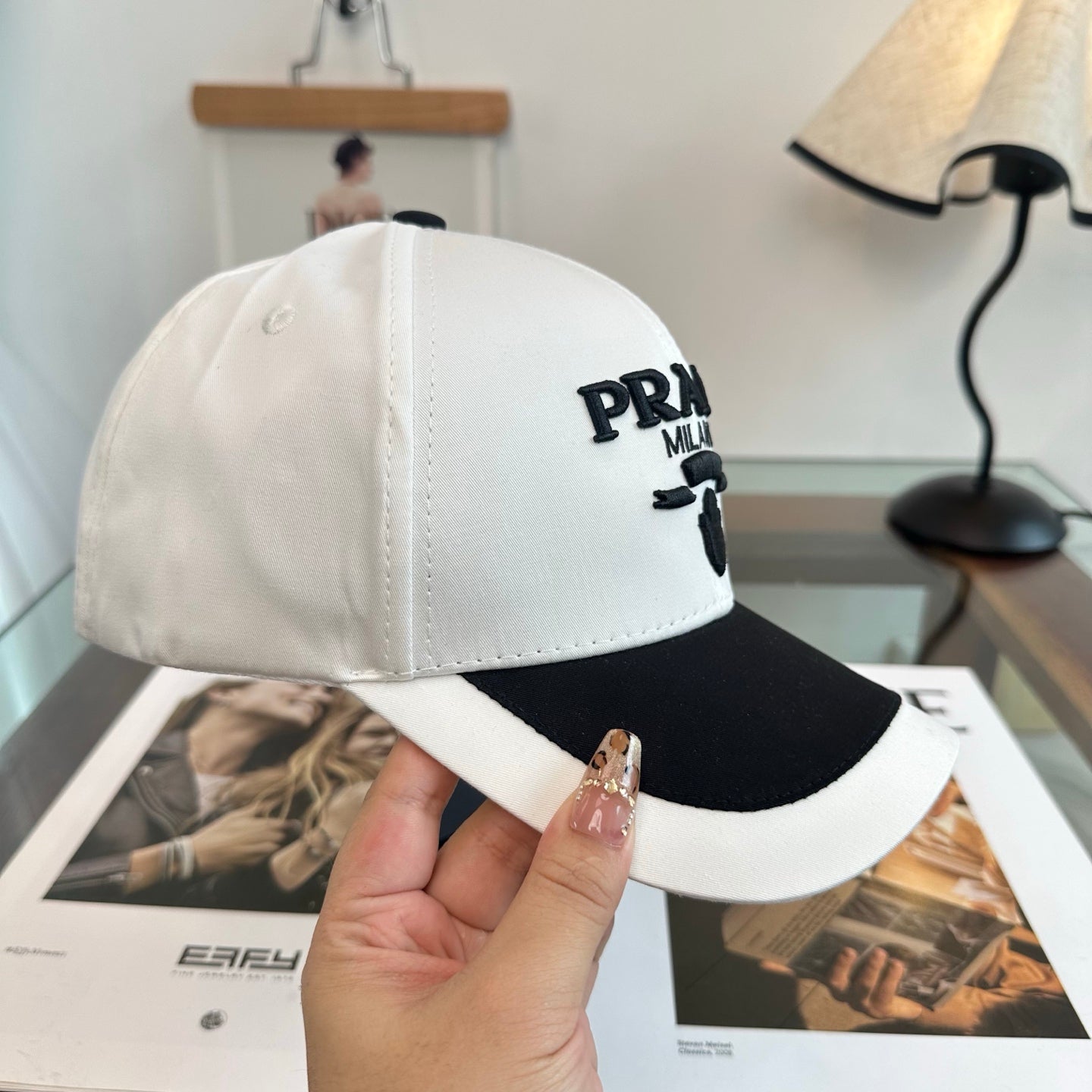 Prada Classic Triangle Logo Baseball Cap Cotton 262253