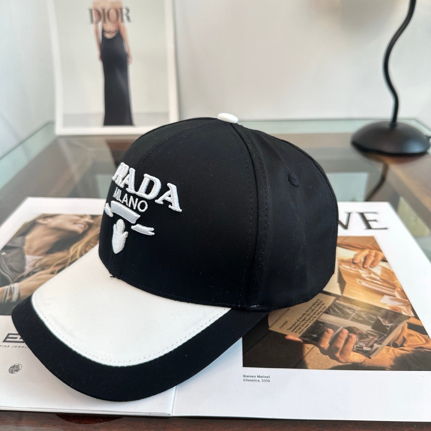 Prada Classic Triangle Logo Baseball Cap Cotton 262253