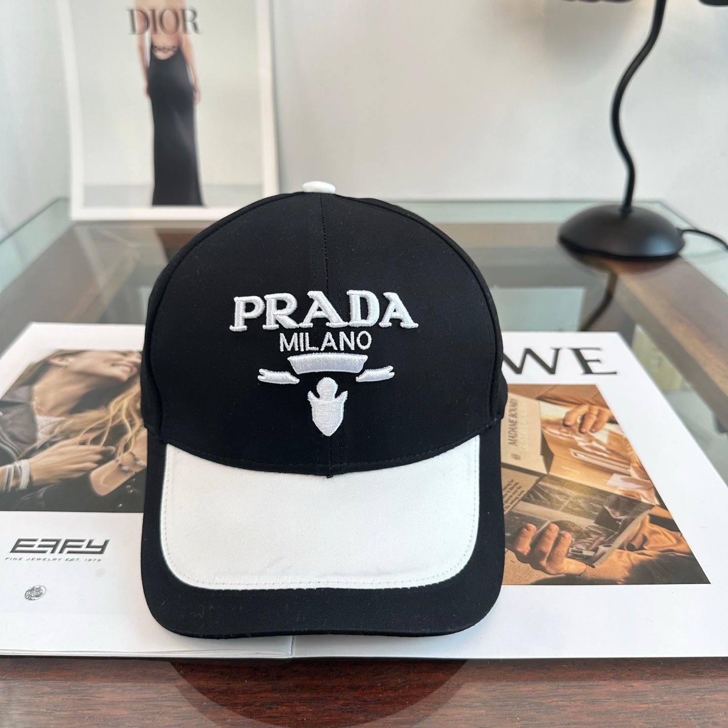 Prada Classic Triangle Logo Baseball Cap Cotton 262253