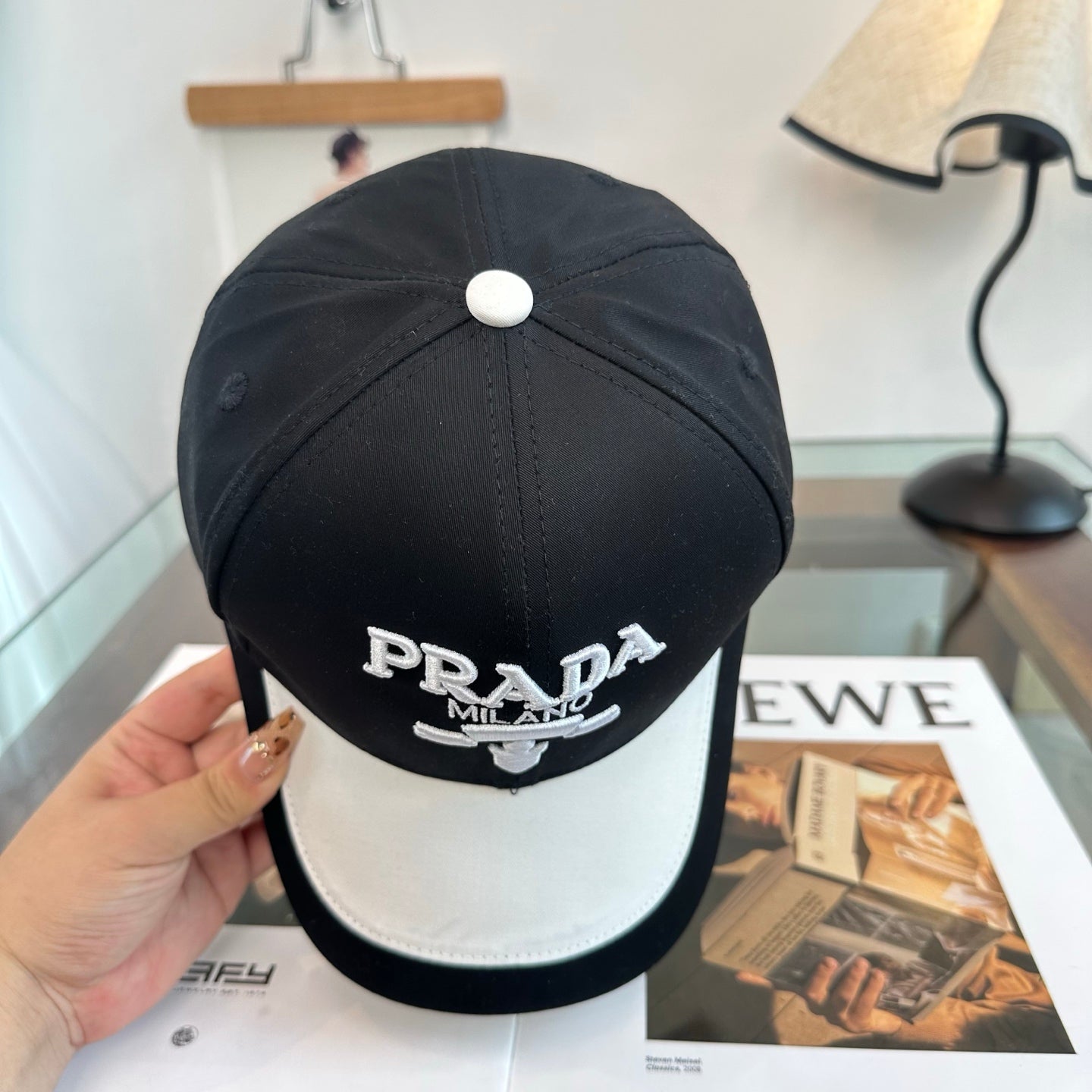 Prada Classic Triangle Logo Baseball Cap Cotton 262253