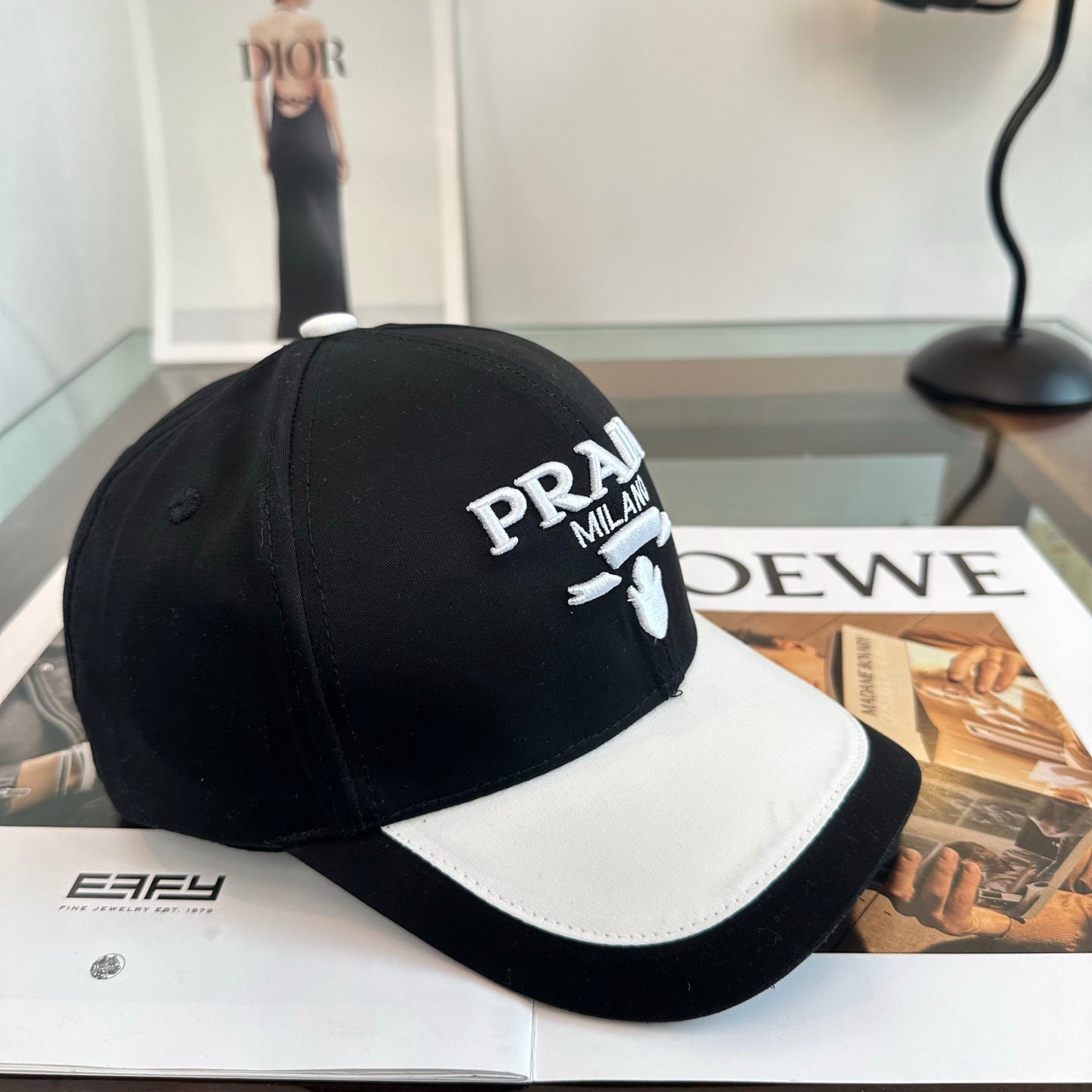 Prada Classic Triangle Logo Baseball Cap Cotton 262253