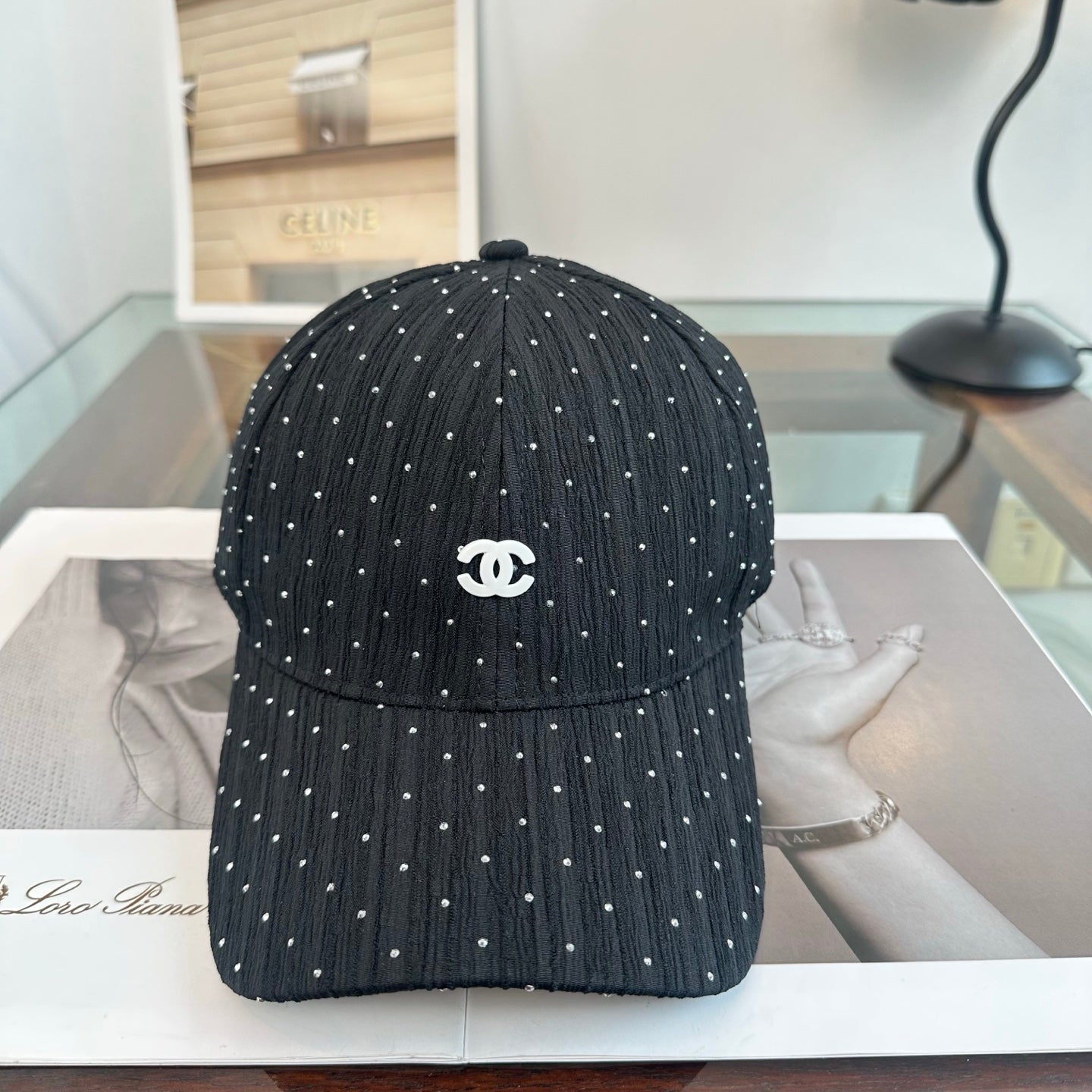 Chanel Rhinestone Baseball Cap 229112