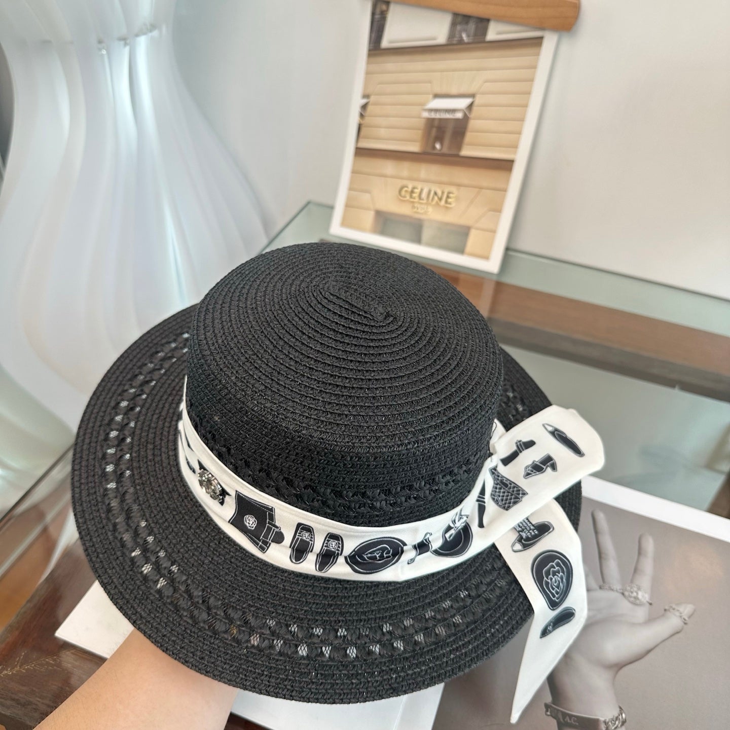 Chanel Flat Top Straw Hat 294945