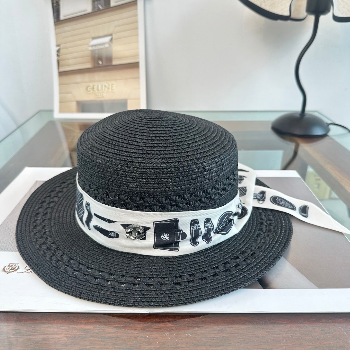 Chanel Flat Top Straw Hat 294945