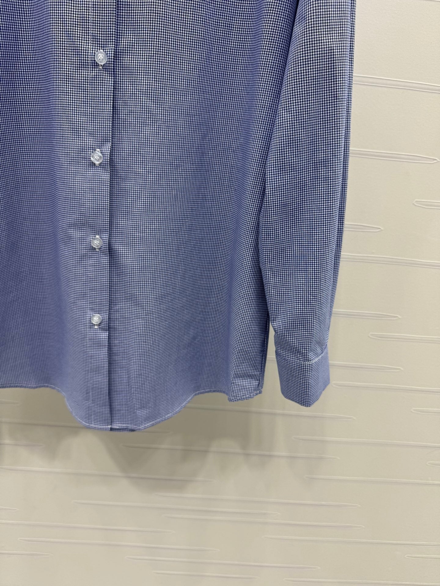 Miumiu 2026 Peter Pan Collar Plaid Shirt Cotton 392639