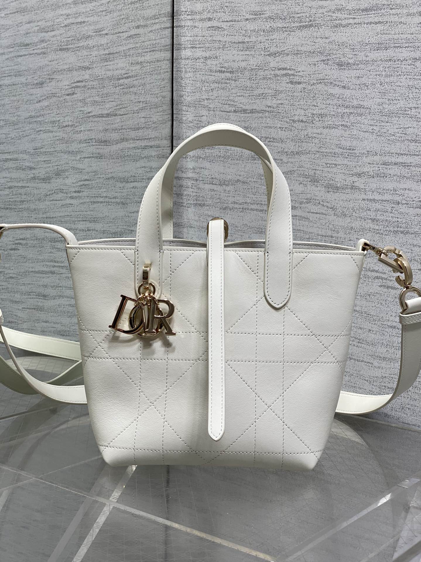 Dior 2026 Toujours Bag 18cm Black White Calfskin 286513