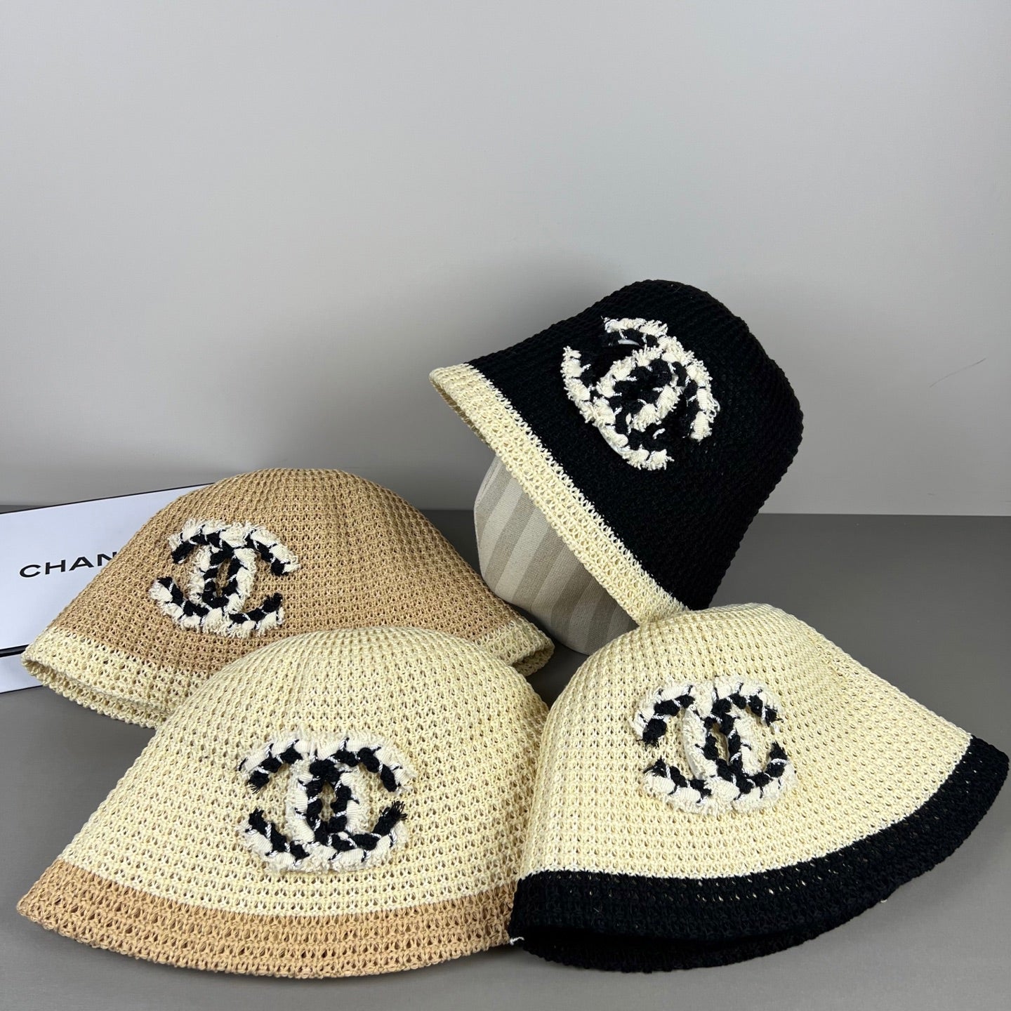 Chanel Knitted Lace Bucket Hat Wool 237353